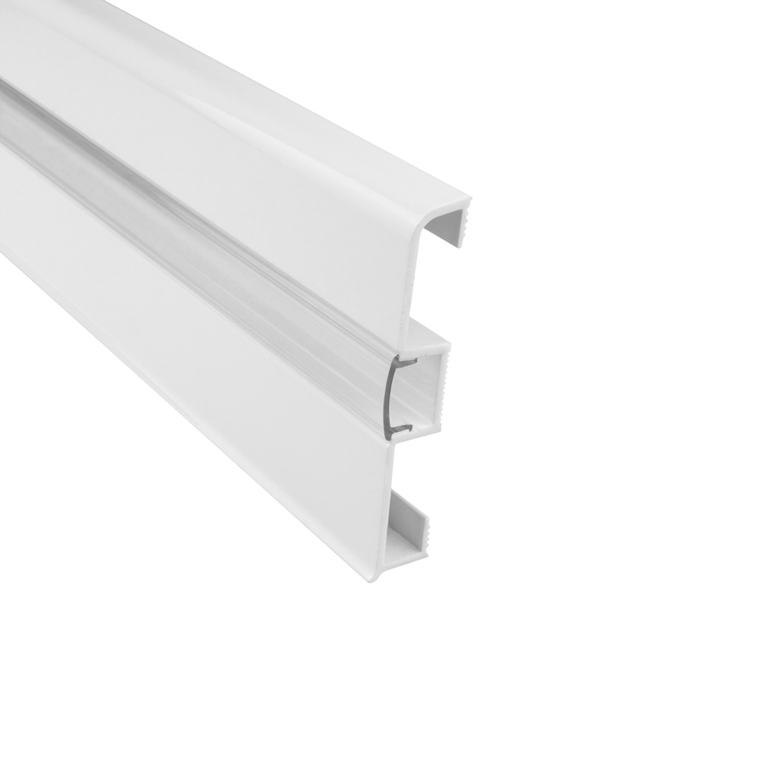 C02 LED Aluprofil Weiss Sockelleiste 1m klar C02 LED Aluprofil Weiss Sockelleiste 1m klar
