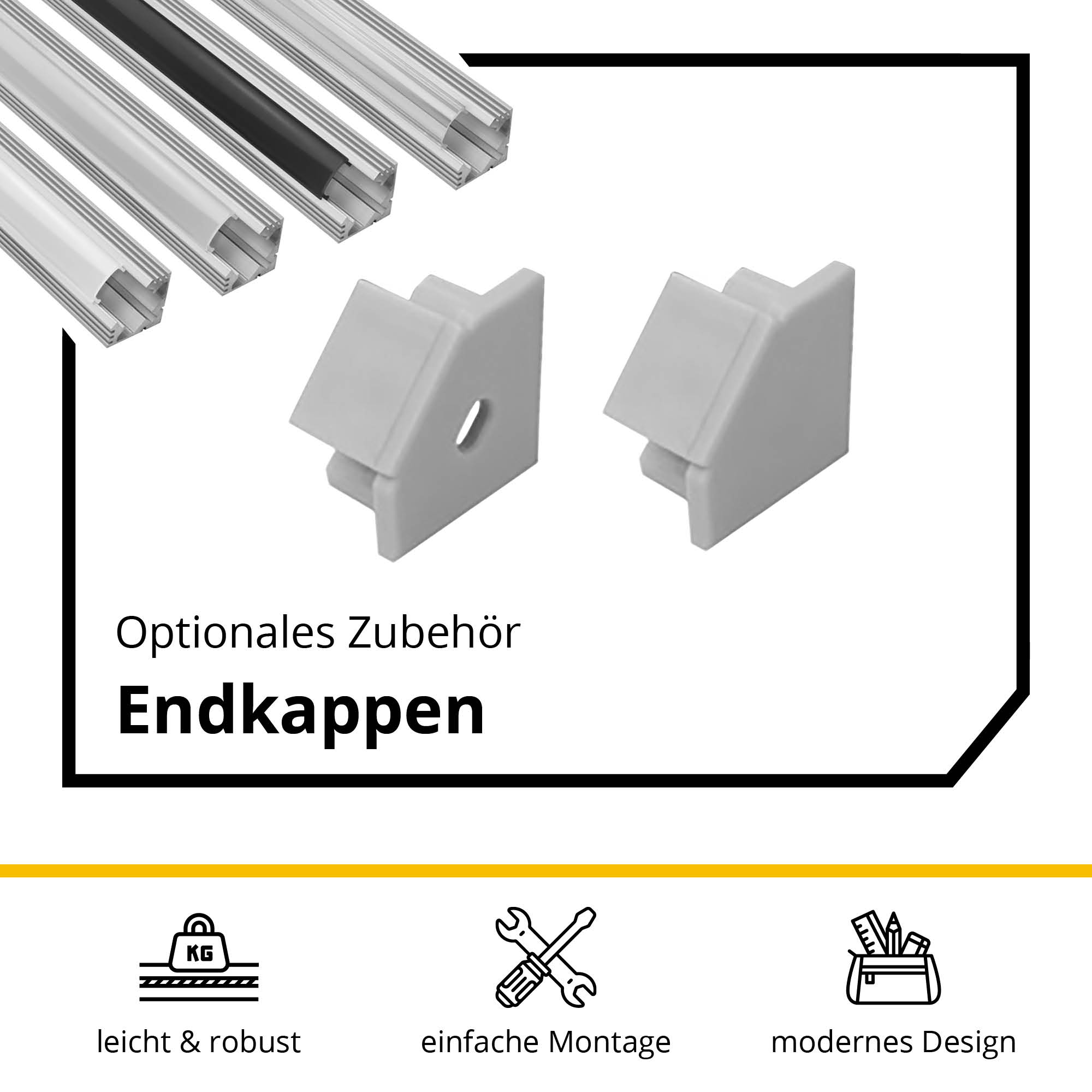 A19 LED Aluprofil Silber Eckprofil 90° A19 LED Aluprofil Silber Eckprofil 90° 2m milky