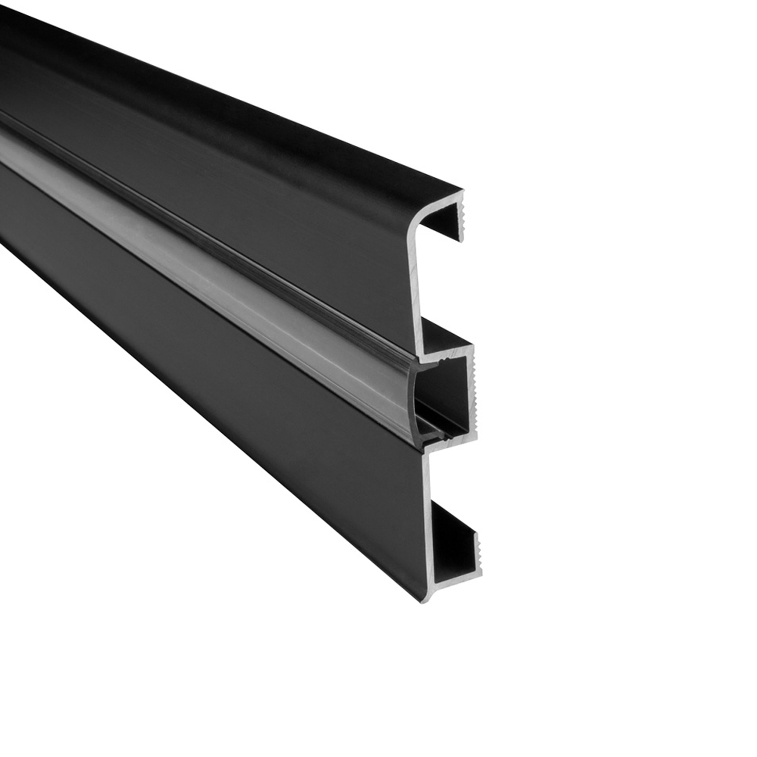 C02 LED Aluprofil Schwarz Sockelleiste 2m klar C02 LED Aluprofil Schwarz Sockelleiste 2m klar