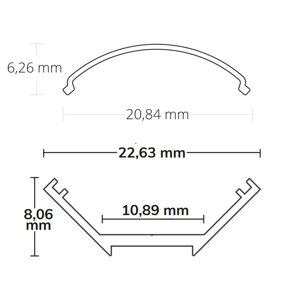 GX-NL10 LED ECK-Profil silber 2x Endkappen