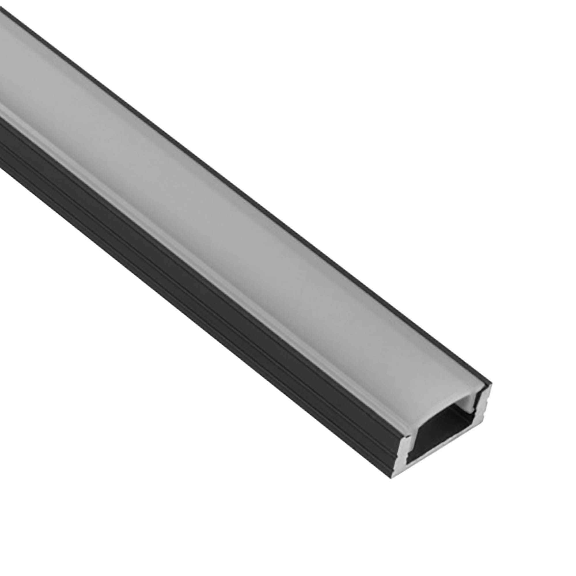 A17 LED Aluprofil Schwarz 1m Abdeckung opal A17 LED Aluprofil Schwarz 2m Abdeckung opal