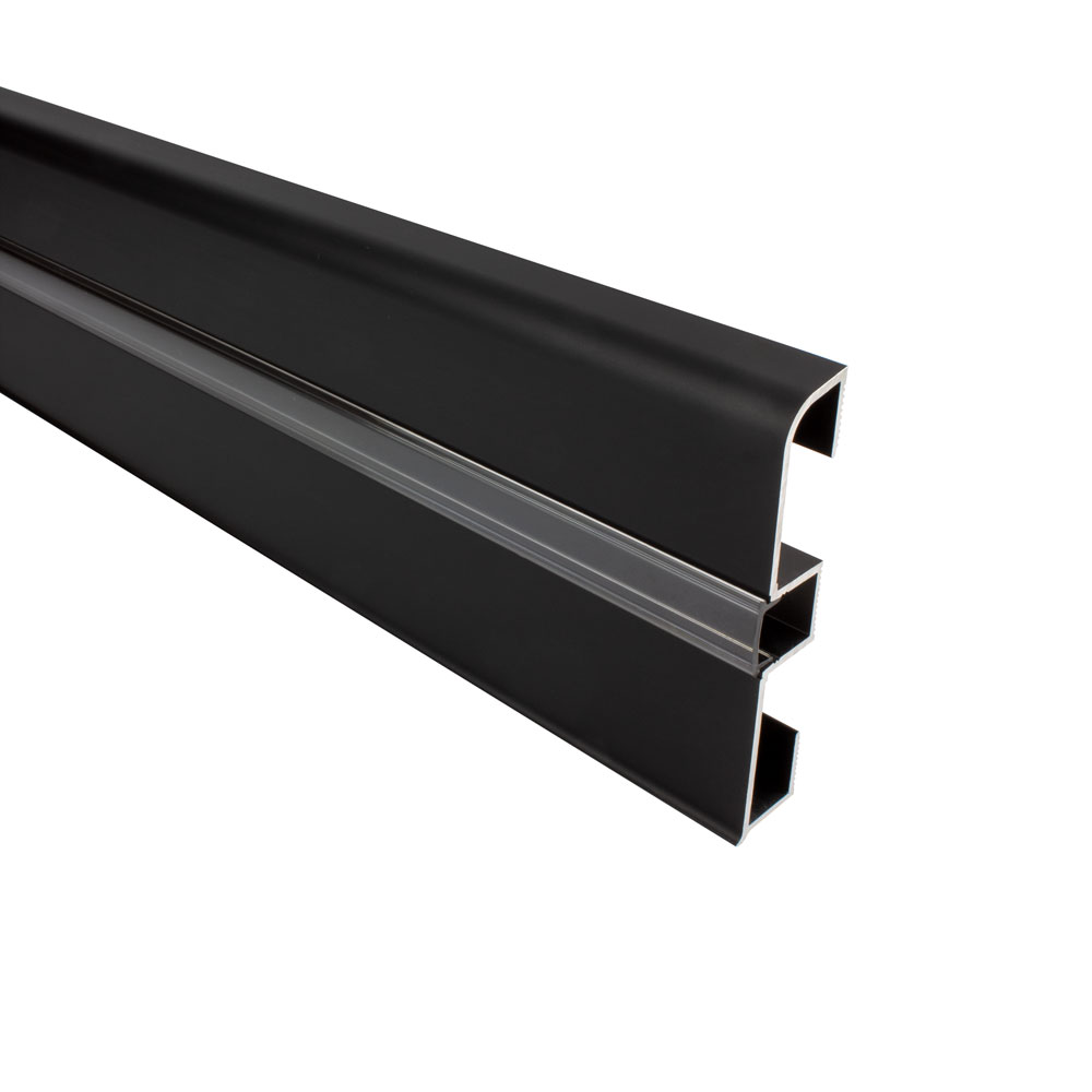 B-Ware - C01 LED Aluprofil schwarz Sockelleiste 1m klar B-Ware - C01 LED Aluprofil schwarz Sockelleiste 2m klar