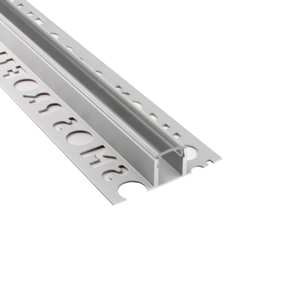 T77 LED Alu Fliesenprofil Bordüre 12mm silber 2m klar