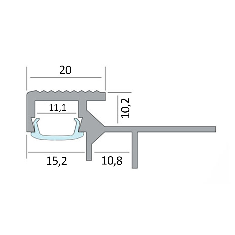 T-40 LED Alu Fliesenprofil Treppenprofil Stufen 10mm schwarz T-40 LED Alu Fliesenprofil Treppenprofil 10mm weiss Endkappe rechts 1 Stück