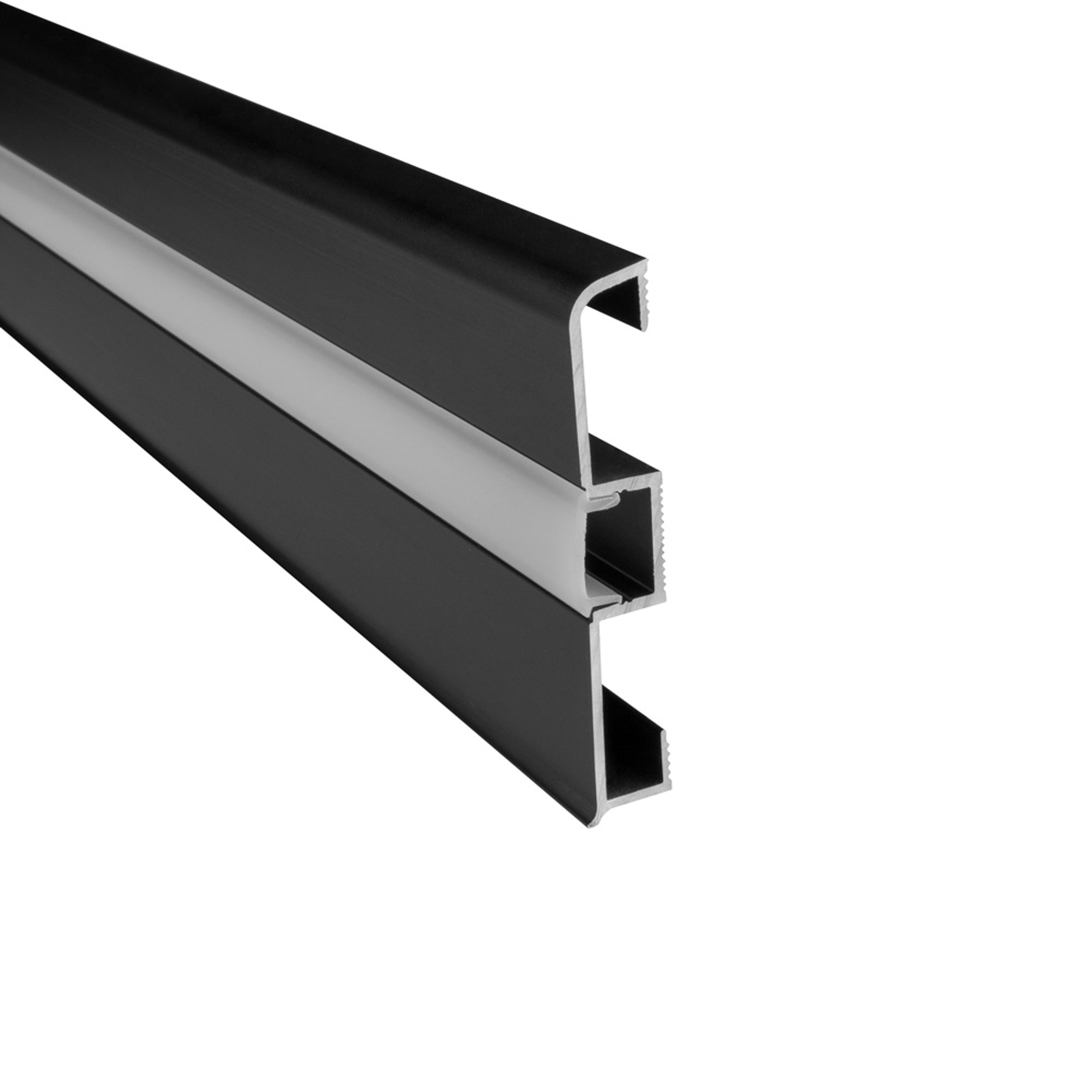 C02 LED Aluprofil Schwarz Sockelleiste 1m opal C02 LED Aluprofil Schwarz Sockelleiste 1m opal