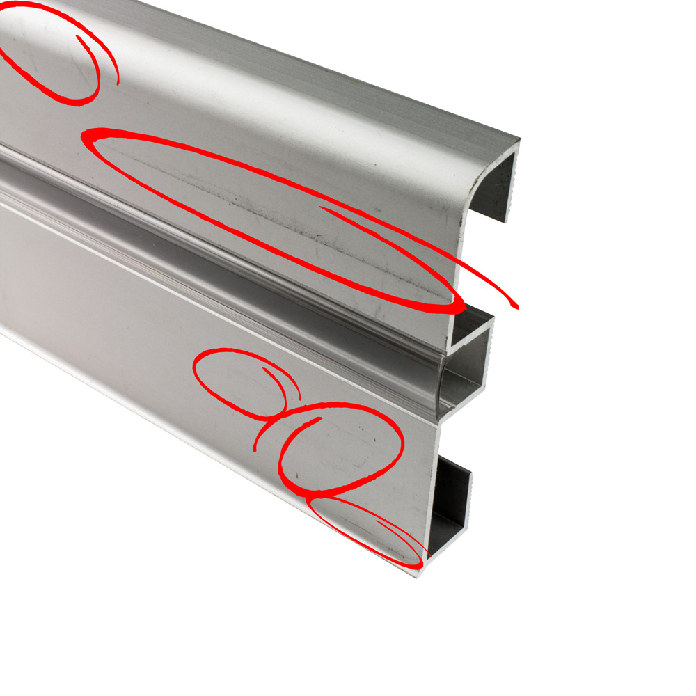 B-Ware - C01 LED Aluprofil silber Sockelleiste 2m klar