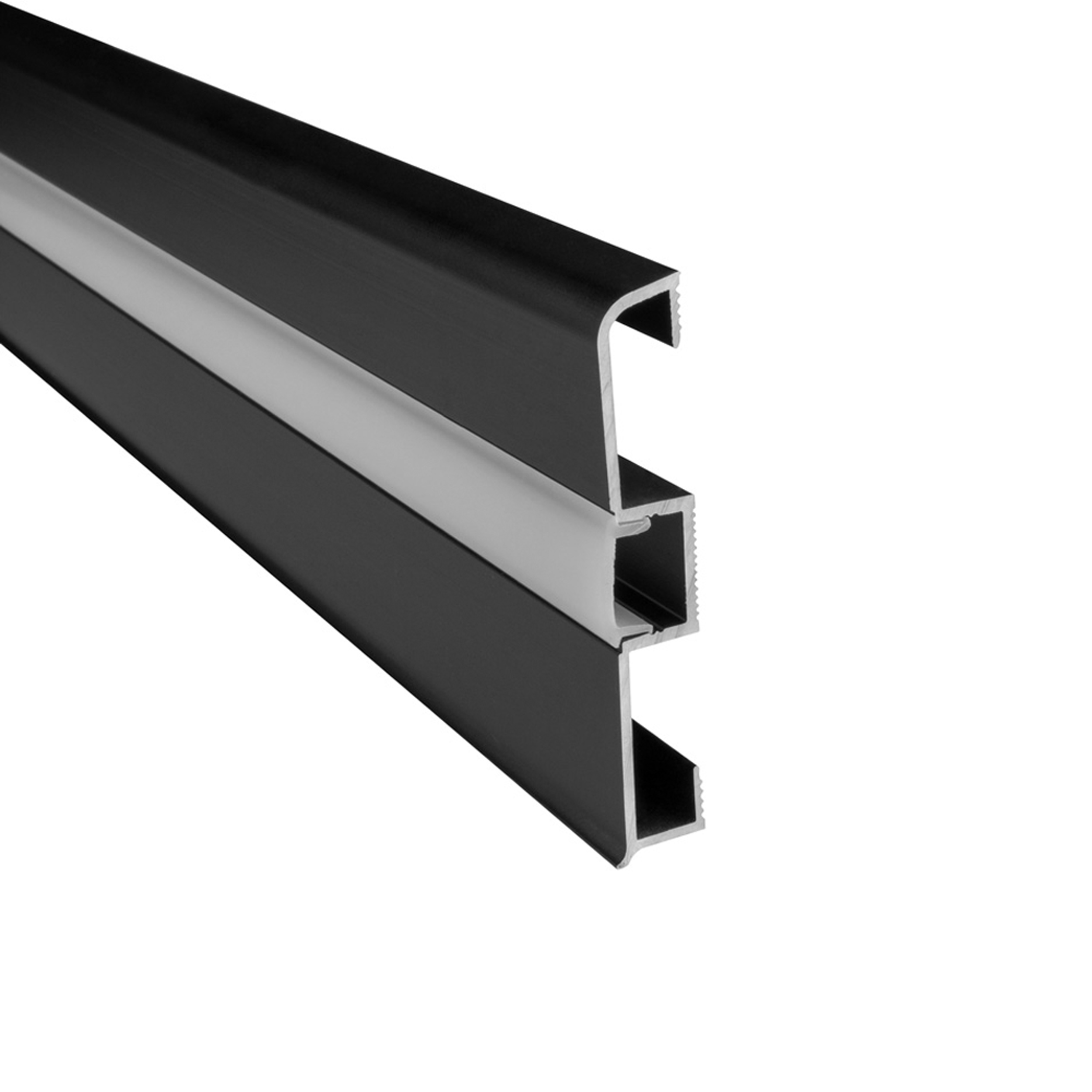 C02 LED Aluprofil Schwarz Sockelleiste 2m opal C02 LED Aluprofil Schwarz Sockelleiste 2m opal