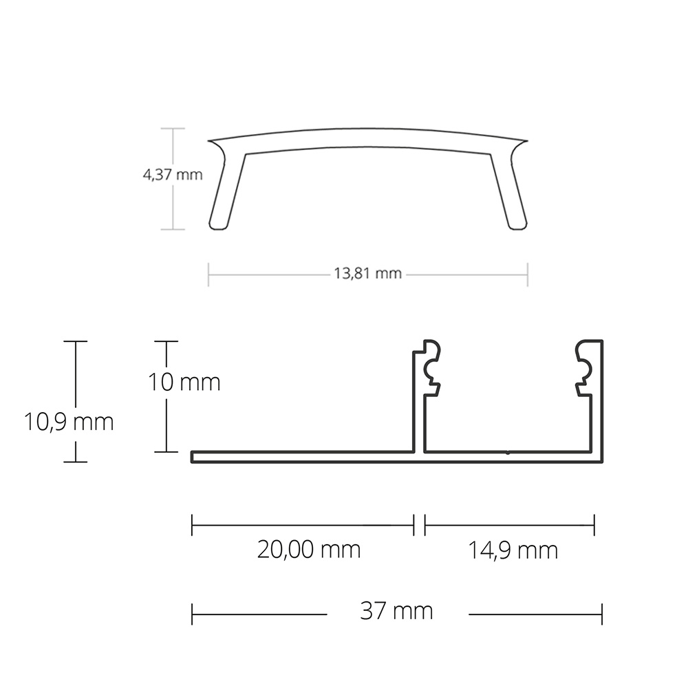 GX-FP2 LED Alu Fliesenprofil 10mm silber 2m klar GX-FP2 LED Alu Fliesenprofil 10mm silber 2x Endkappen