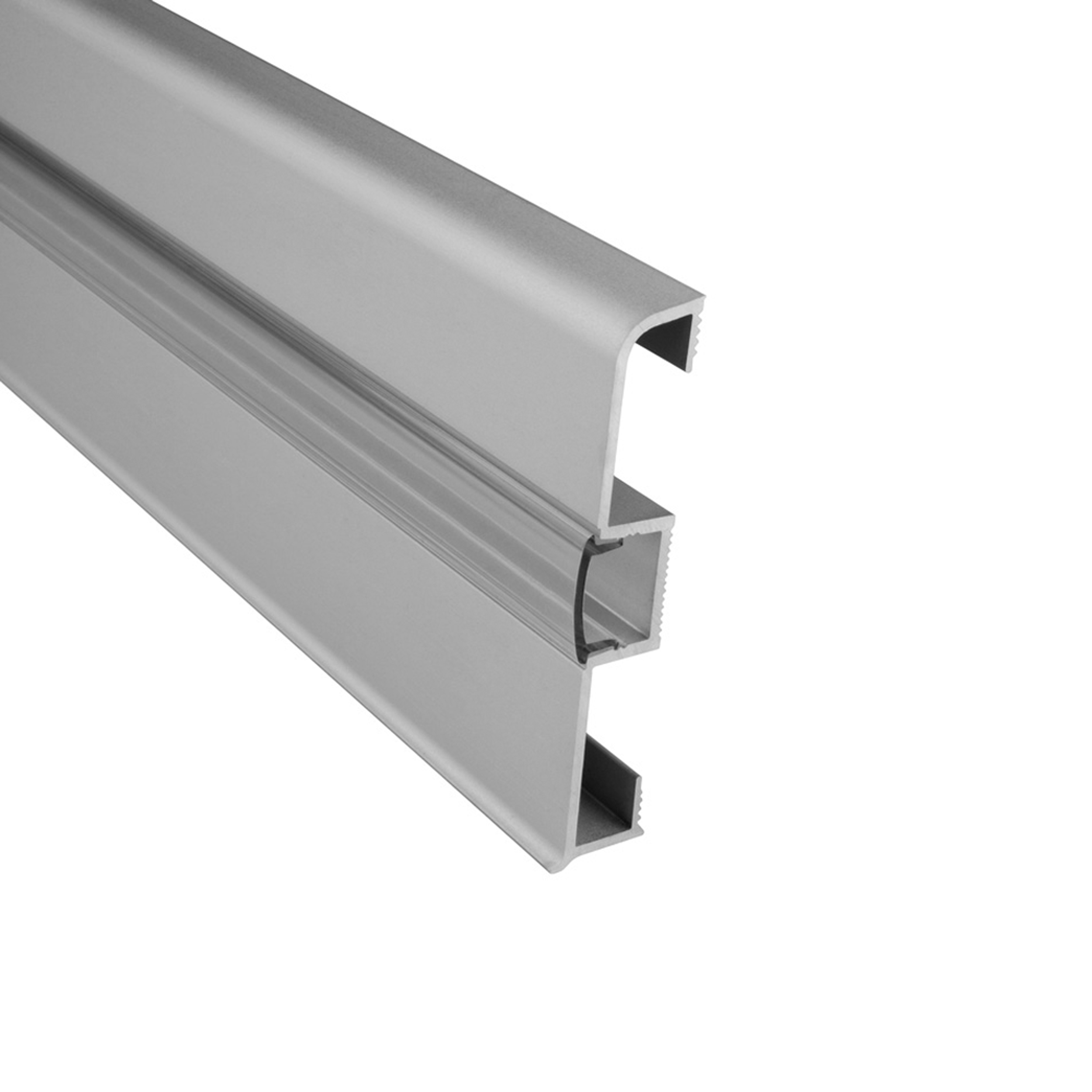 C02 LED Aluprofil Silber Sockelleiste 2m klar