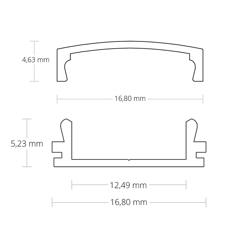 GX-PO15 LED AUFBAU-Profil 200 cm, ultraflach, LED Stripes max. 12 mm, silber 2m Abdeckung opal GX-PO15 LED AUFBAU-Profil 200 cm, ultraflach, LED Stripes max. 12 mm, silber 2x Endkappen