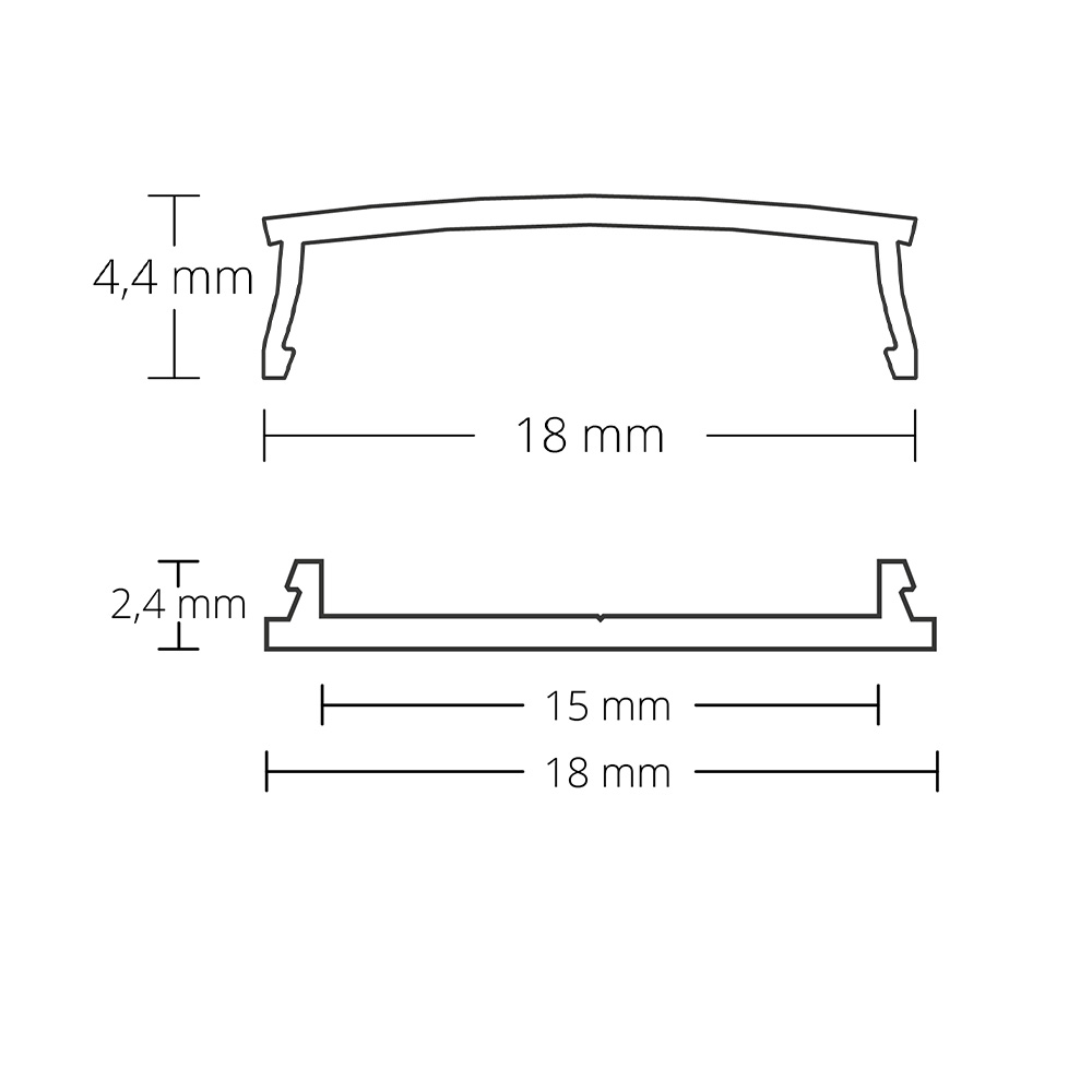 GX-PO13 LED AUFBAU-Profil 200 cm, biegbar, LED Stripes max. 15mm, silber 2x Halter GX-PO13 LED AUFBAU-Profil 200 cm, biegbar, LED Stripes max. 15mm, silber 2x Halter