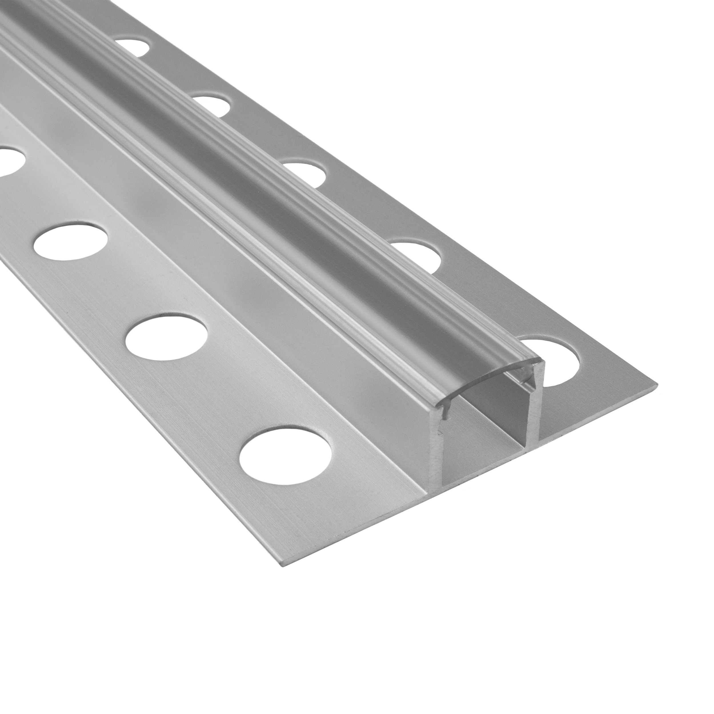 T77 LED Alu Fliesenprofil Bordüre 10mm silber 2m klar