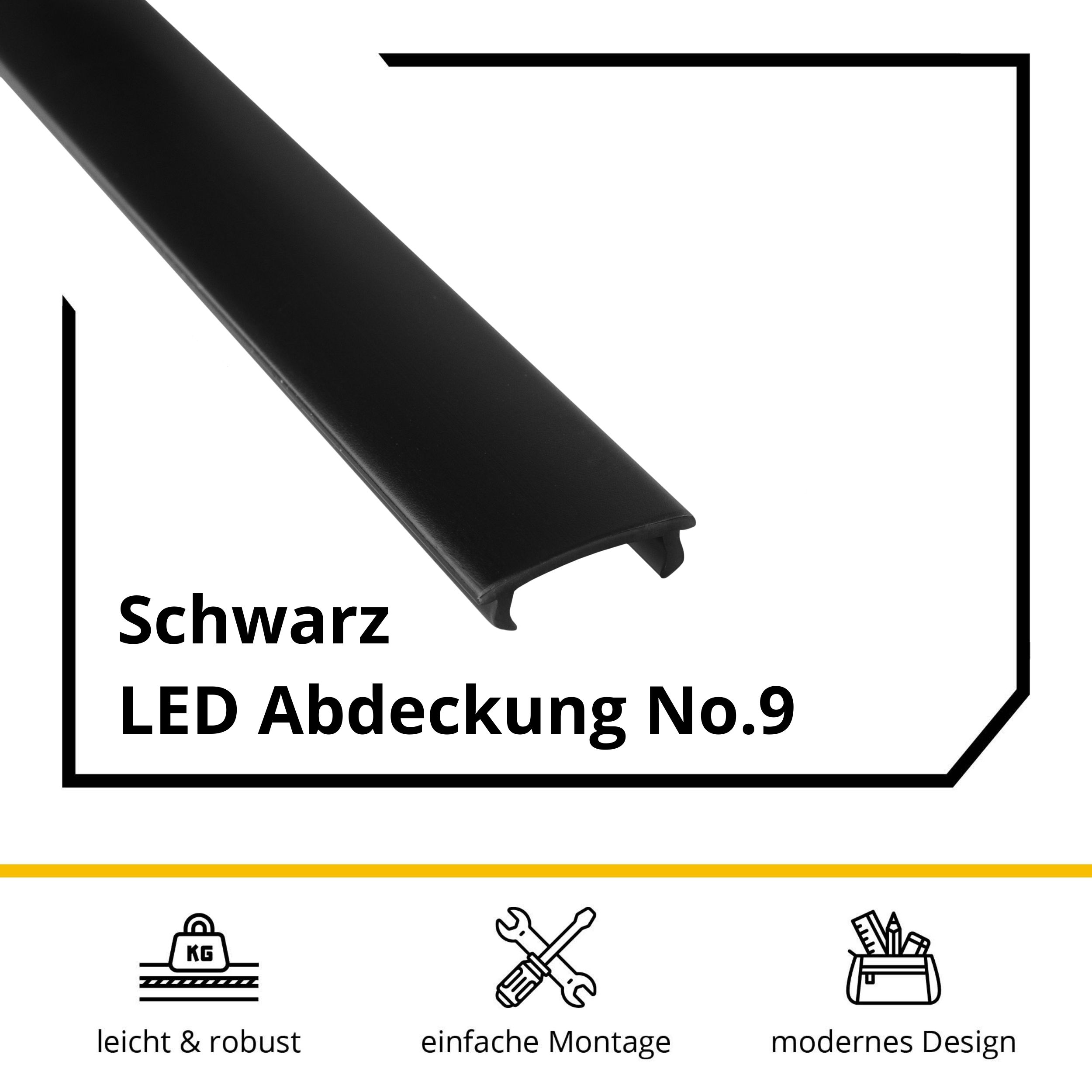LED Abdechung No.9 - A15-, A19-, A20-, T77-, T40-, T-STA-Serie - LED-Aluprofil LED Abdeckung No.9 - A15-, A19-, A20-, T77-, T40-, T-STA-Serie - LED-Aluprofil - Schwarz