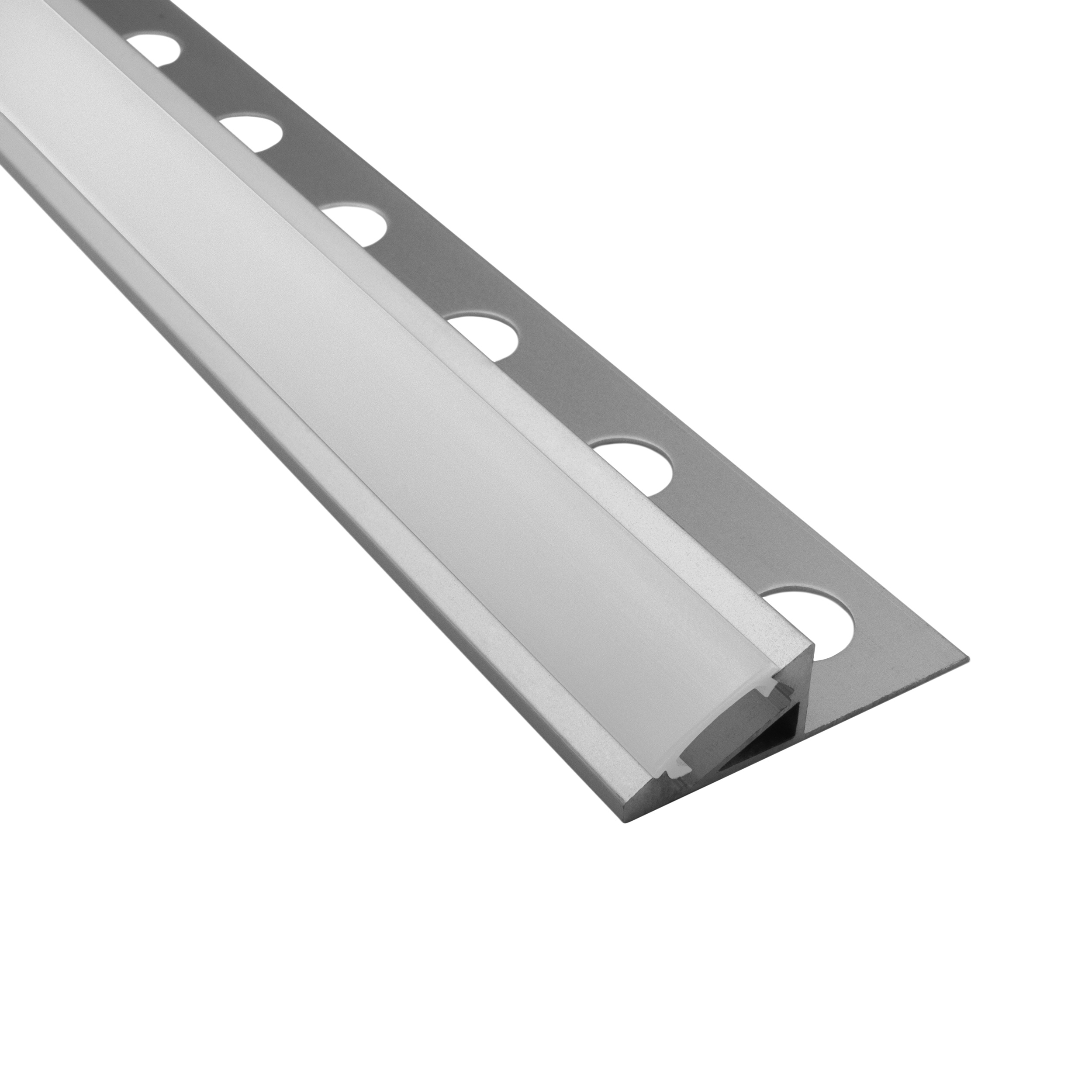T77 LED Alu Fliesenprofil 12mm silber 30° 1m milky T77 LED Alu Fliesenprofil 12mm silber 30° 2m milky