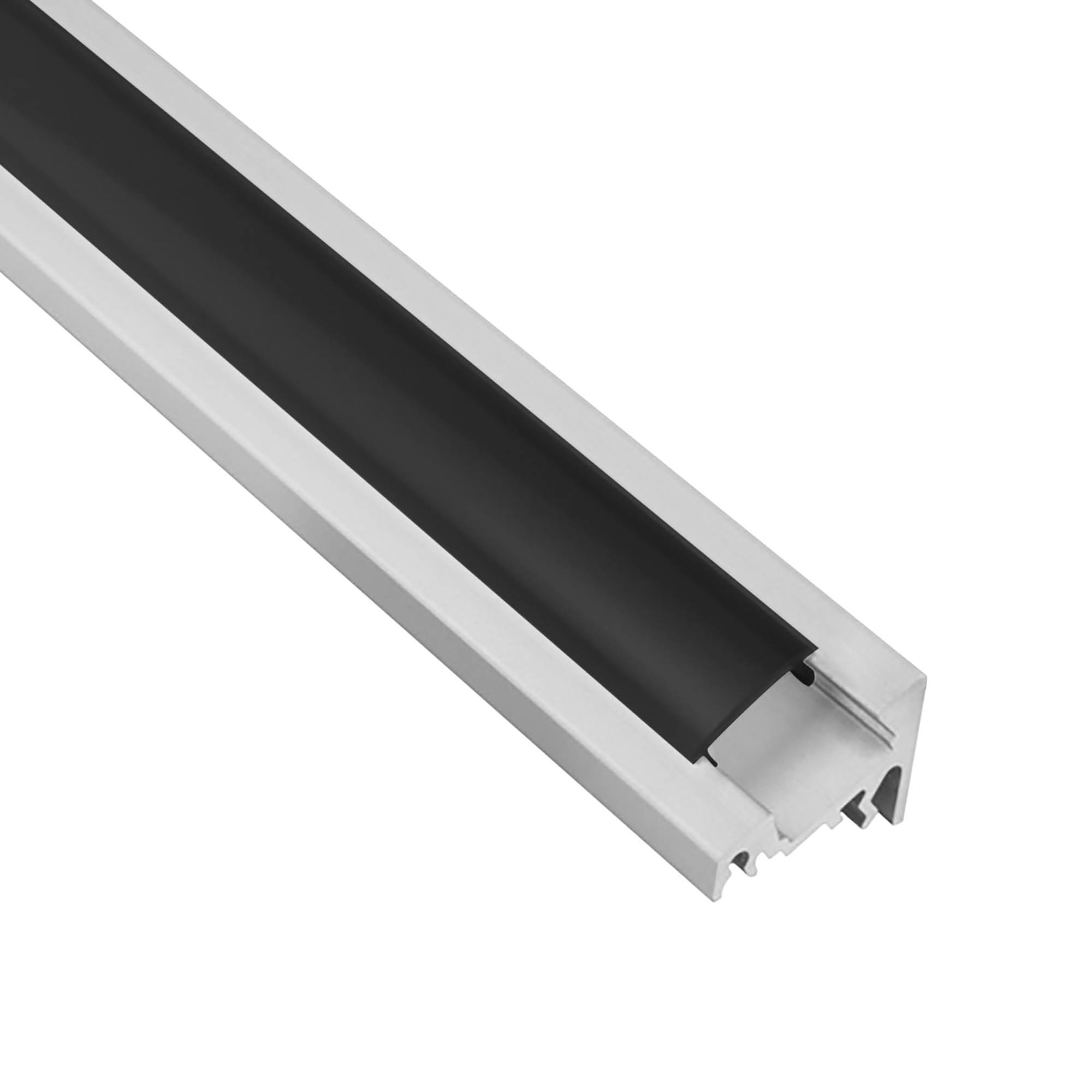 A20 LED Aluprofil Silber Eckprofil 30° 2m schwarz