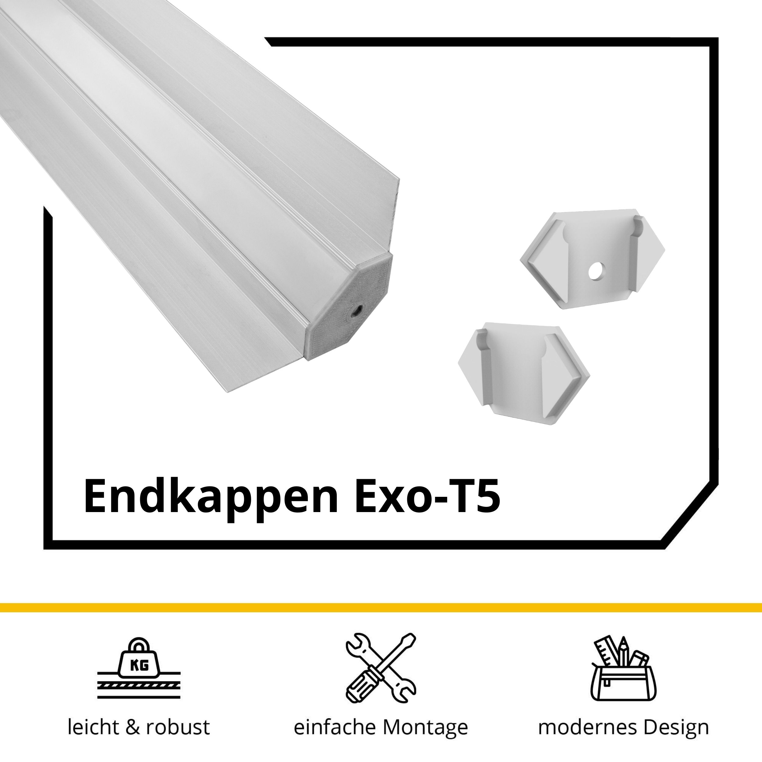LED Trockenbau-Eckprofil Innen Silber – für LED-Strips bis 16mm 2x Endkappen LED Trockenbau-Eckprofil Innen Silber – für LED-Strips bis 16mm 2x Endkappen