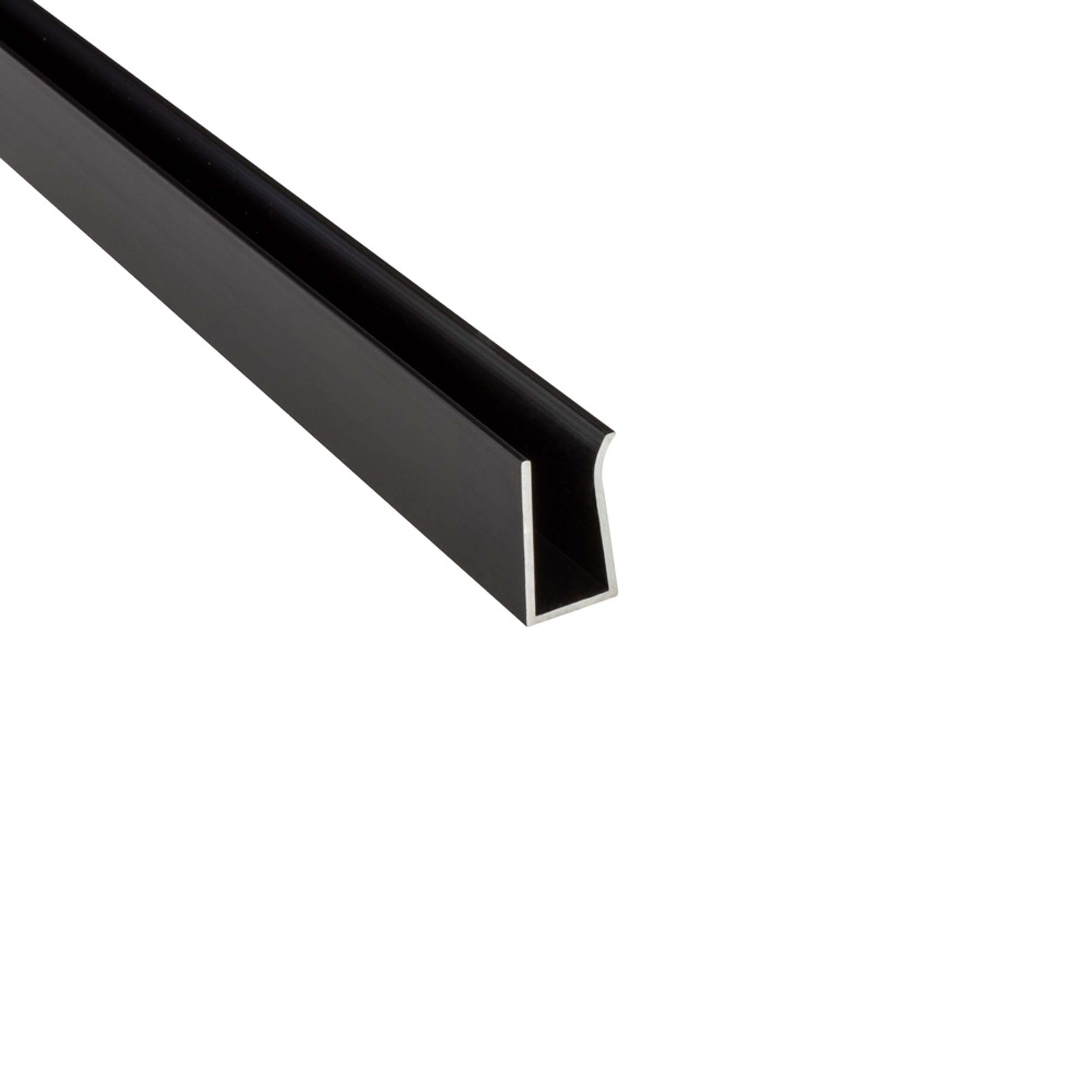G03 LED Glaskantenprofil Kühlprofil Schwarz 2m