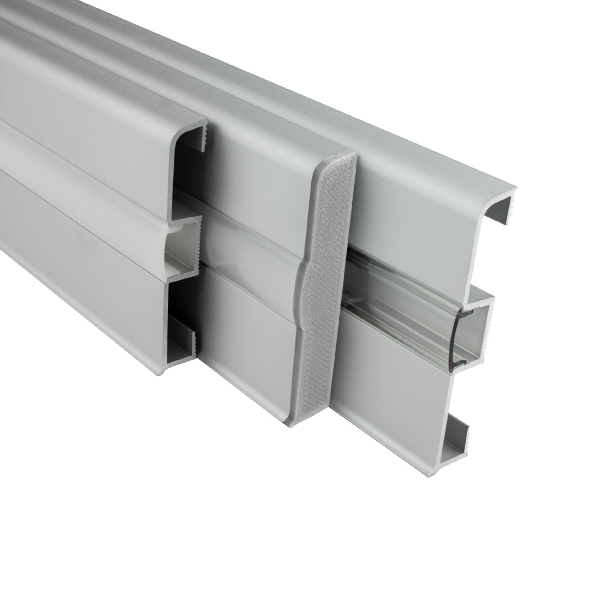 B-Ware - C02 LED Aluprofil Silber Sockelleiste C02 LED Aluprofil Silber Sockelleiste Endkappe rechts 1 Stück