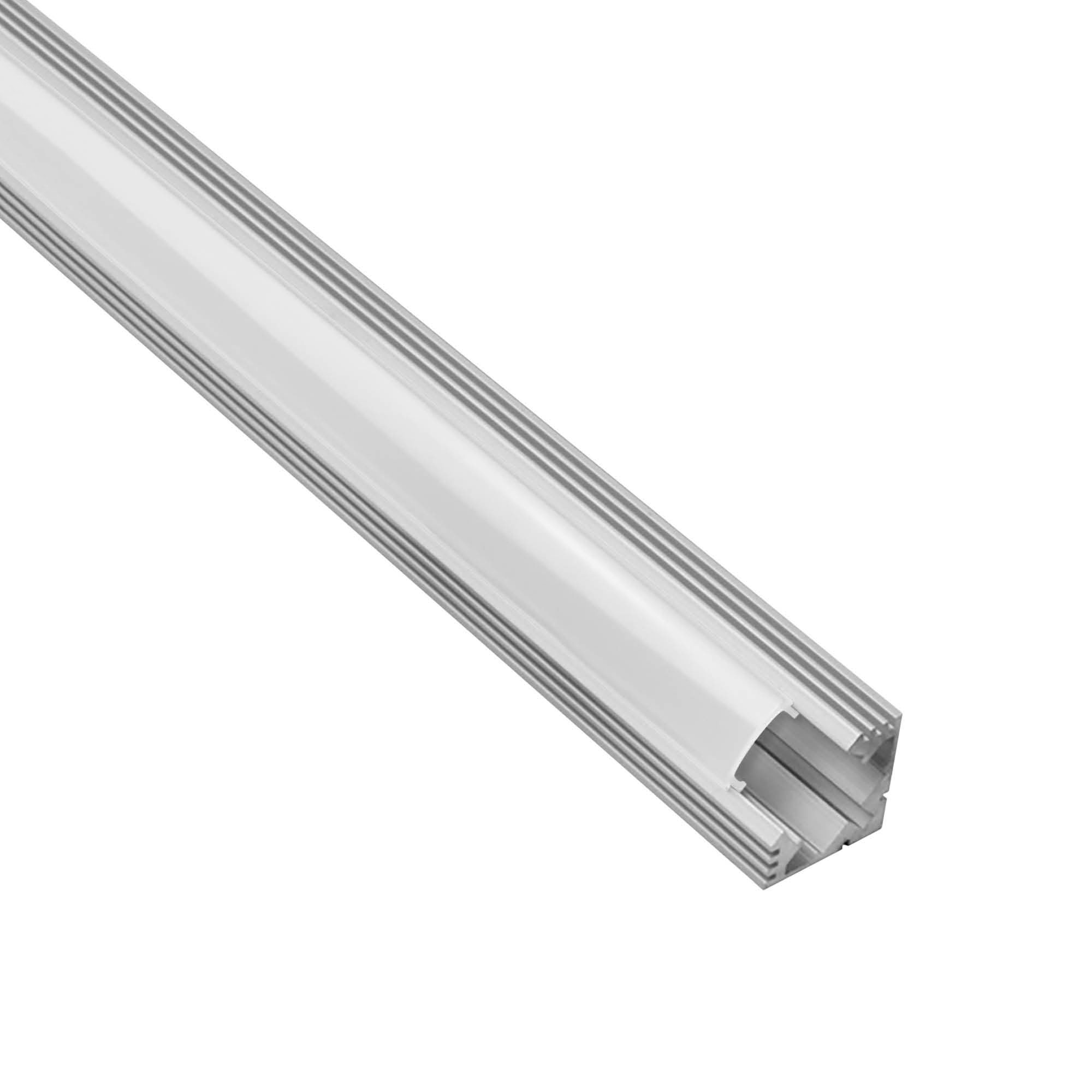 A19 LED Aluprofil Silber Eckprofil 90° 2m milky
