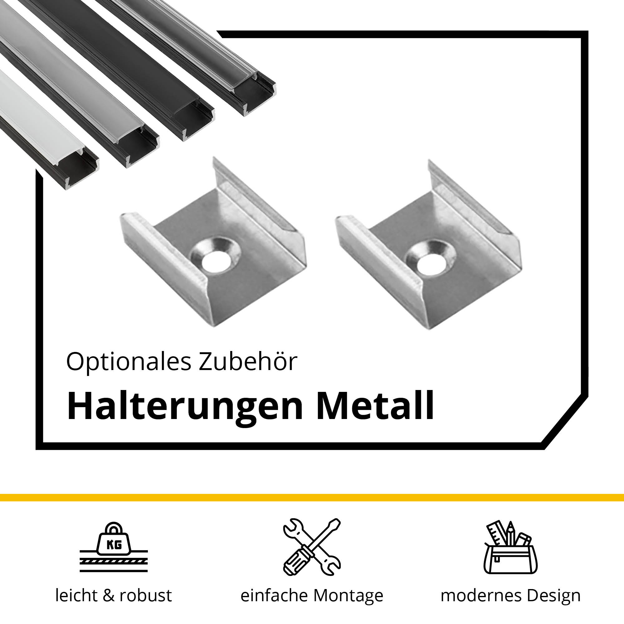 A15 LED Profil Schwarz 2m Abdeckung milky