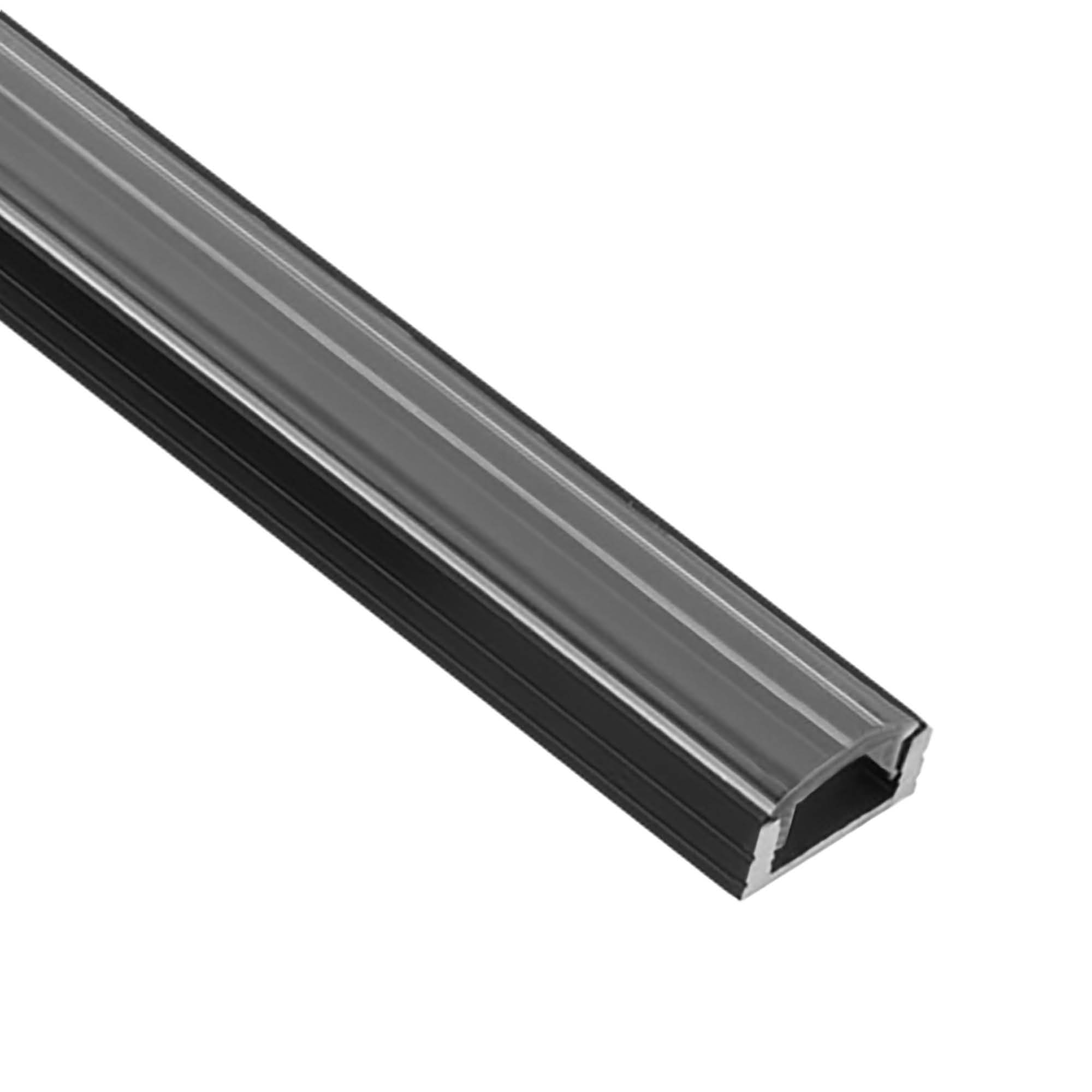 A17 LED Aluprofil Schwarz 2m Abdeckung klar