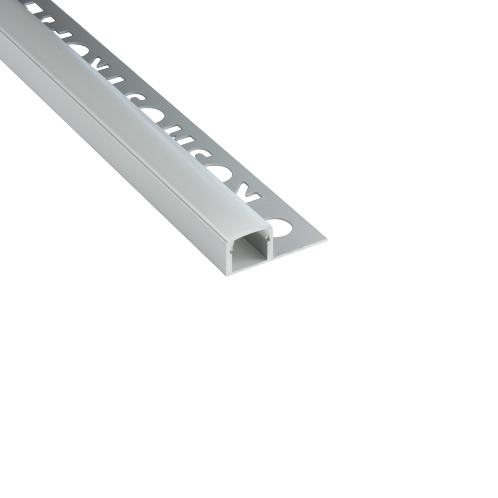 T77 LED Alu Fliesenprofil 10mm silber 2m opal