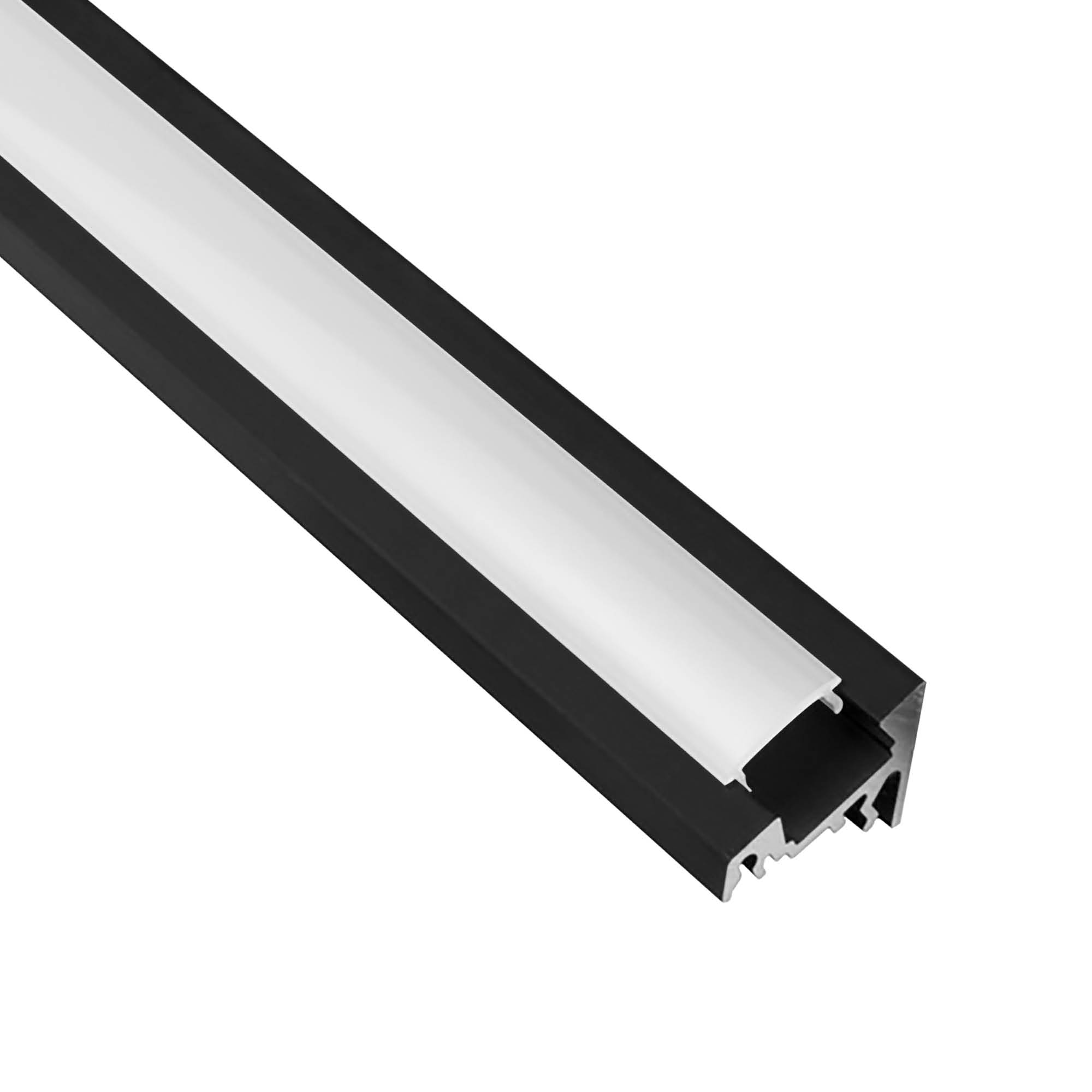 A20 LED Aluprofil Schwarz Eckprofil 30° 1m milky A20 LED Aluprofil Schwarz Eckprofil 30° 2m milky