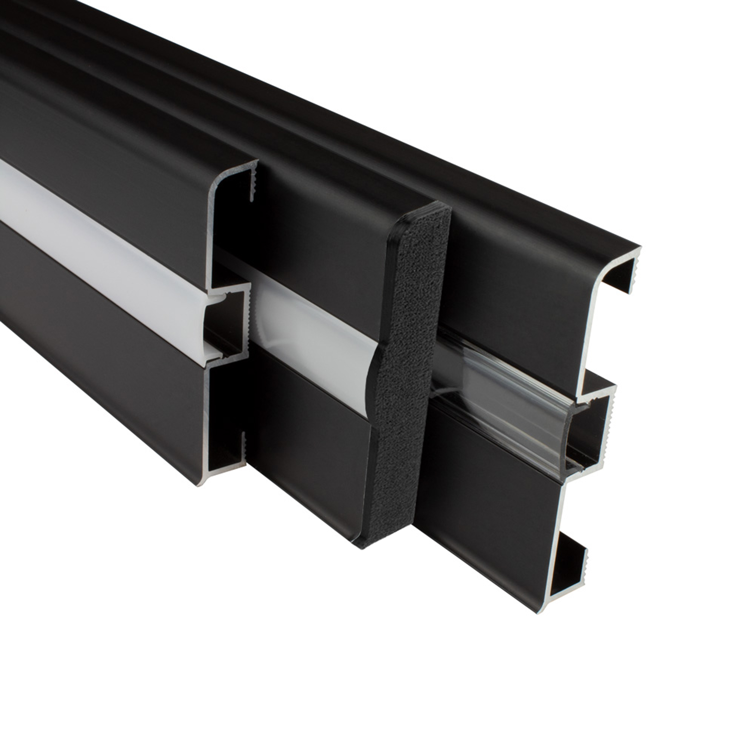 C02 LED Aluprofil Schwarz Sockelleiste Endkappe rechts 1 Stück