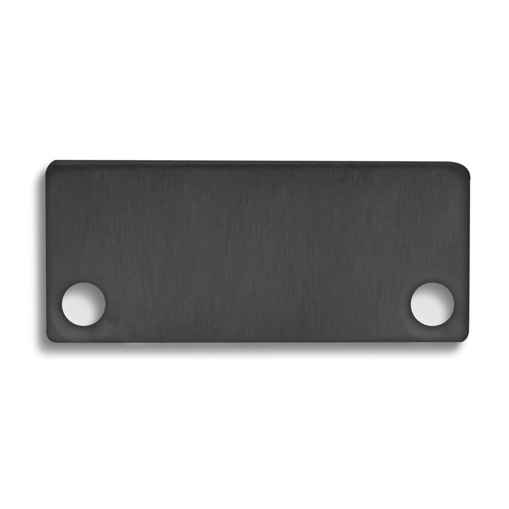 GX-PN4 LED AUFBAU-Profil 200 cm, flach, LED Stripes max. 24mm, schwarz RAL 9005 2x Endkappen