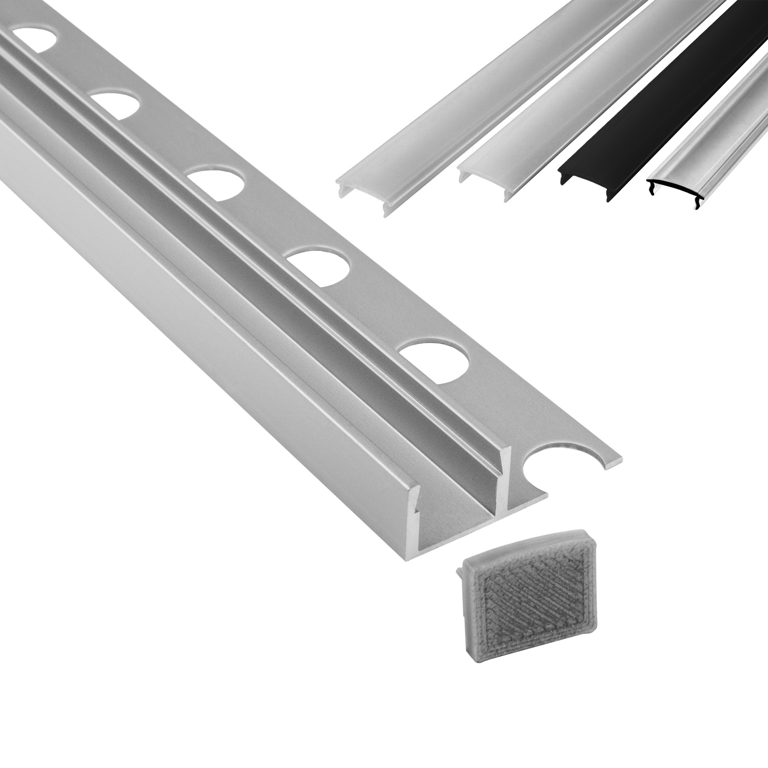T77 LED Alu Fliesenprofil 10mm silber T77 LED Alu Fliesenprofil 10mm silber 20°