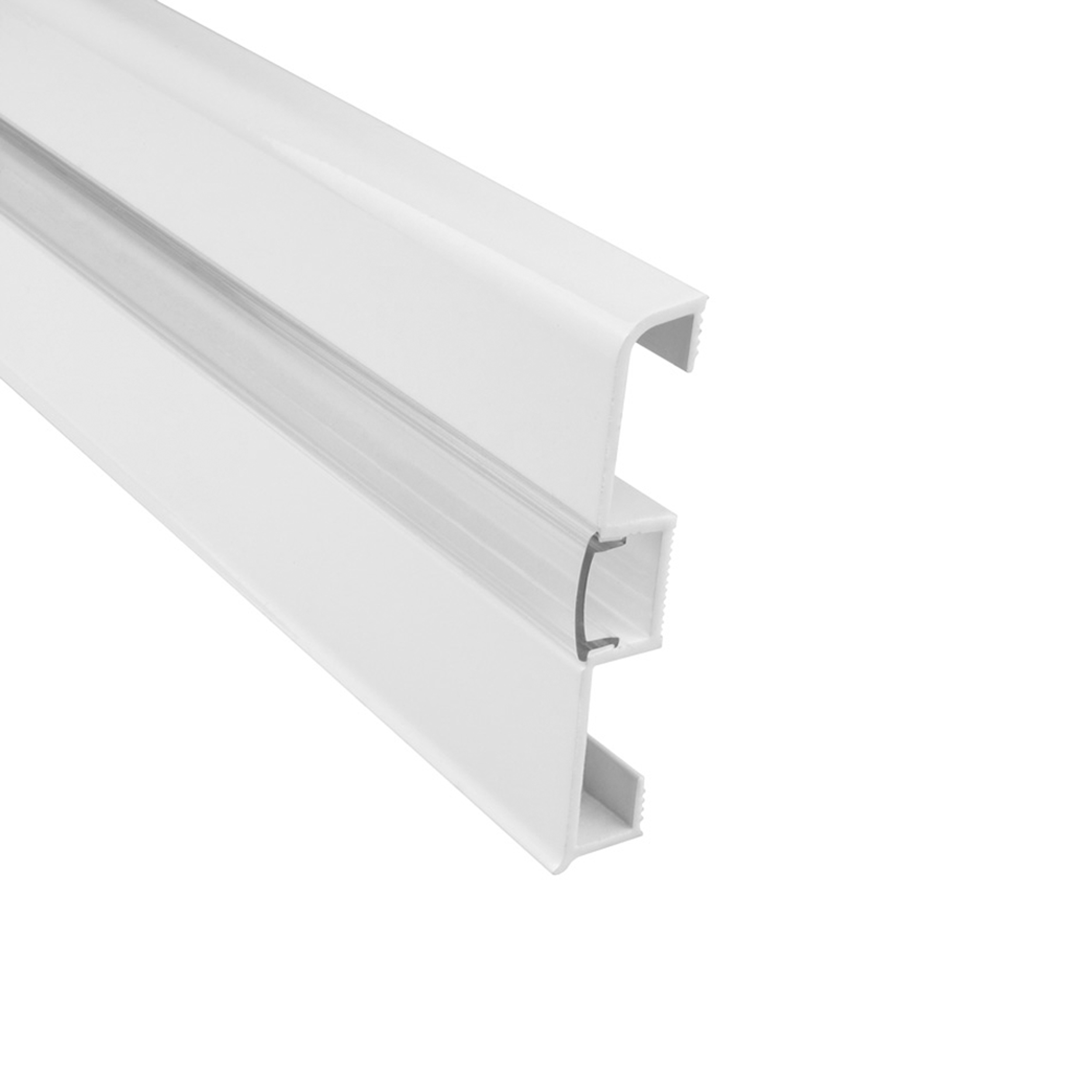 C02 LED Aluprofil Weiss Sockelleiste 2m klar C02 LED Aluprofil Weiss Sockelleiste 2m klar