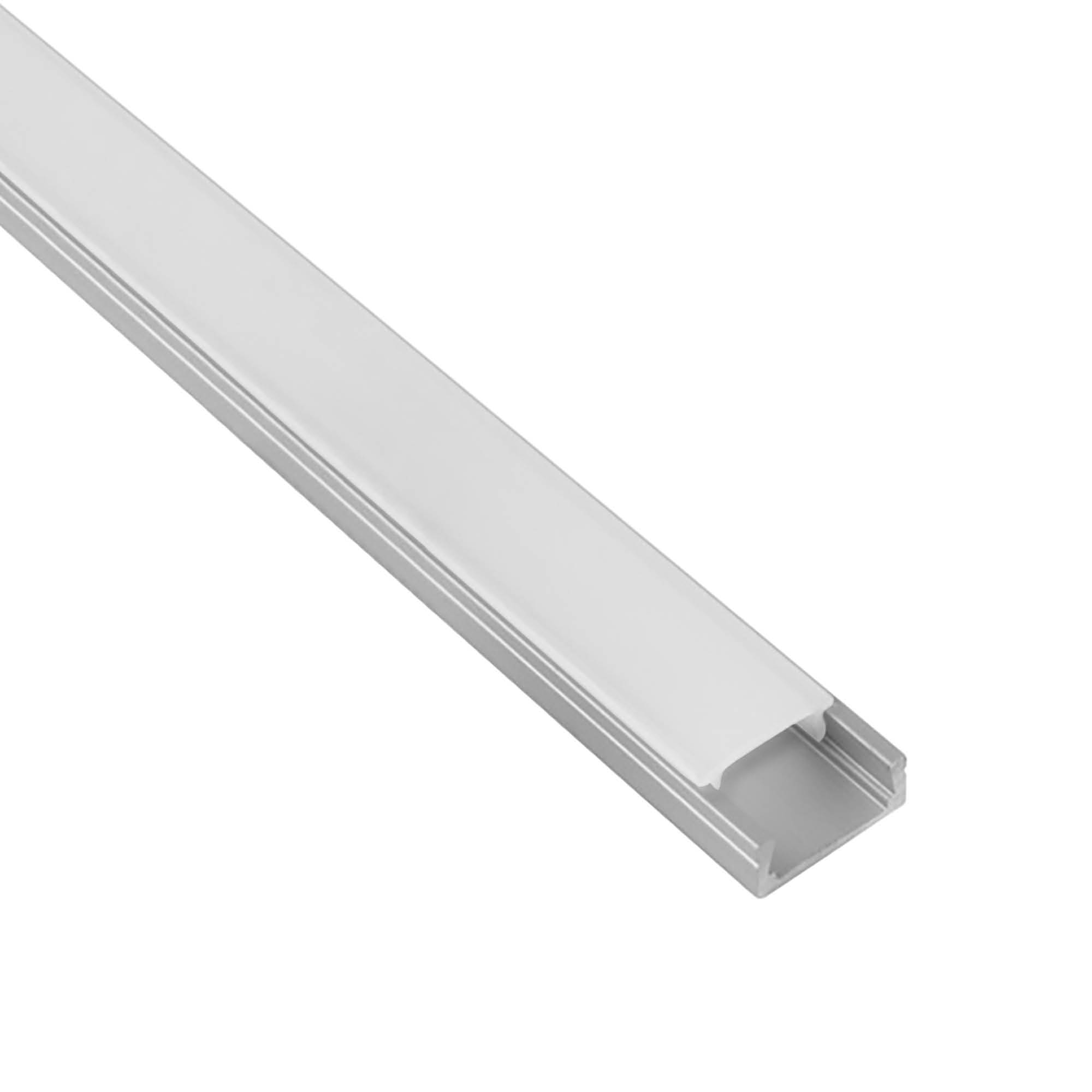 A15 LED Profil Silber 2m Abdeckung milky