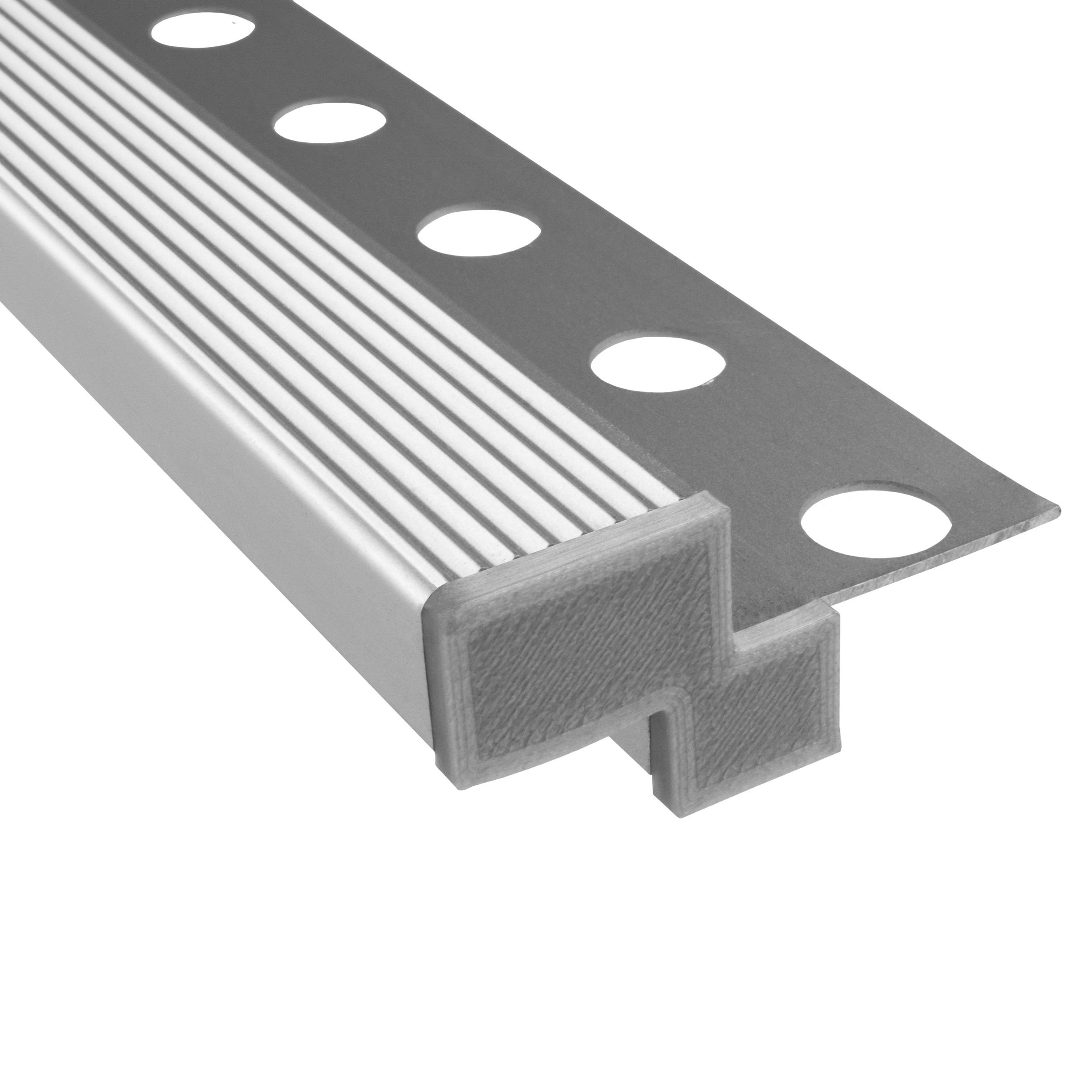 T-40 LED Alu Fliesenprofil Treppenprofil 10mm silber Endkappe rechts 1 Stück