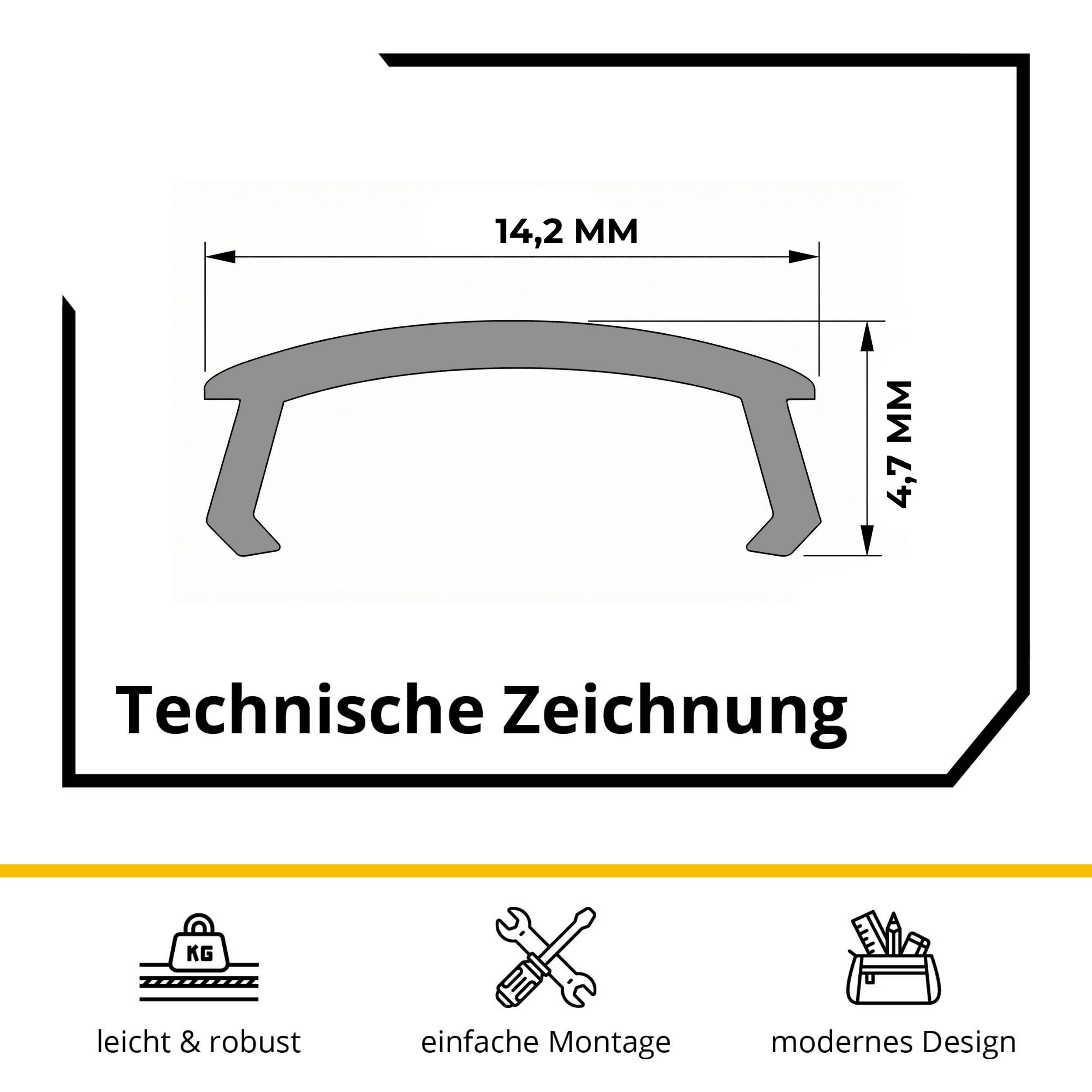 LED Abdeckung No.9 - A15-, A19-, A20-, T77-, T40-, T-STA-Serie - LED-Aluprofil - Schwarz