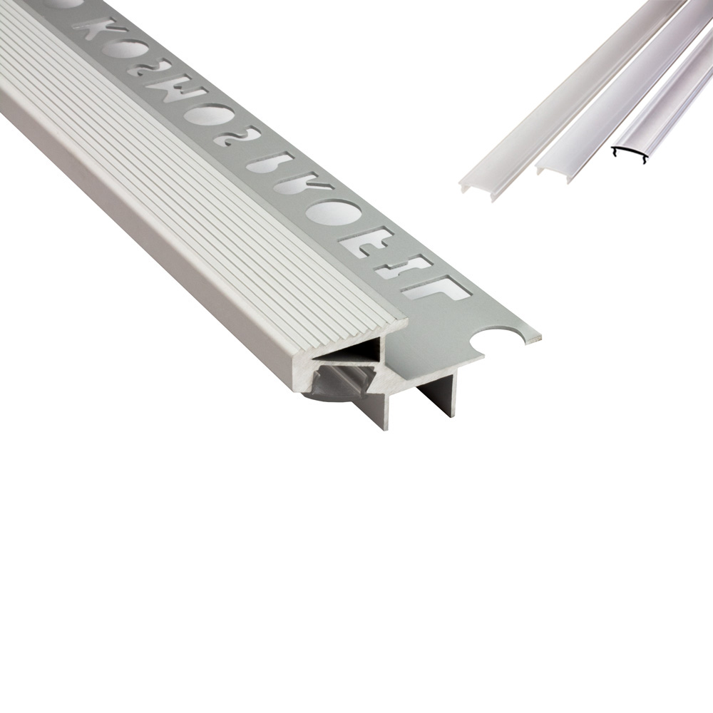 T-40 20° LED Alu Fliesenprofil Treppenprofil Stufen 12mm silber T-40 20° LED Alu Fliesenprofil Treppenprofil Stufen 12mm silber 2m opal