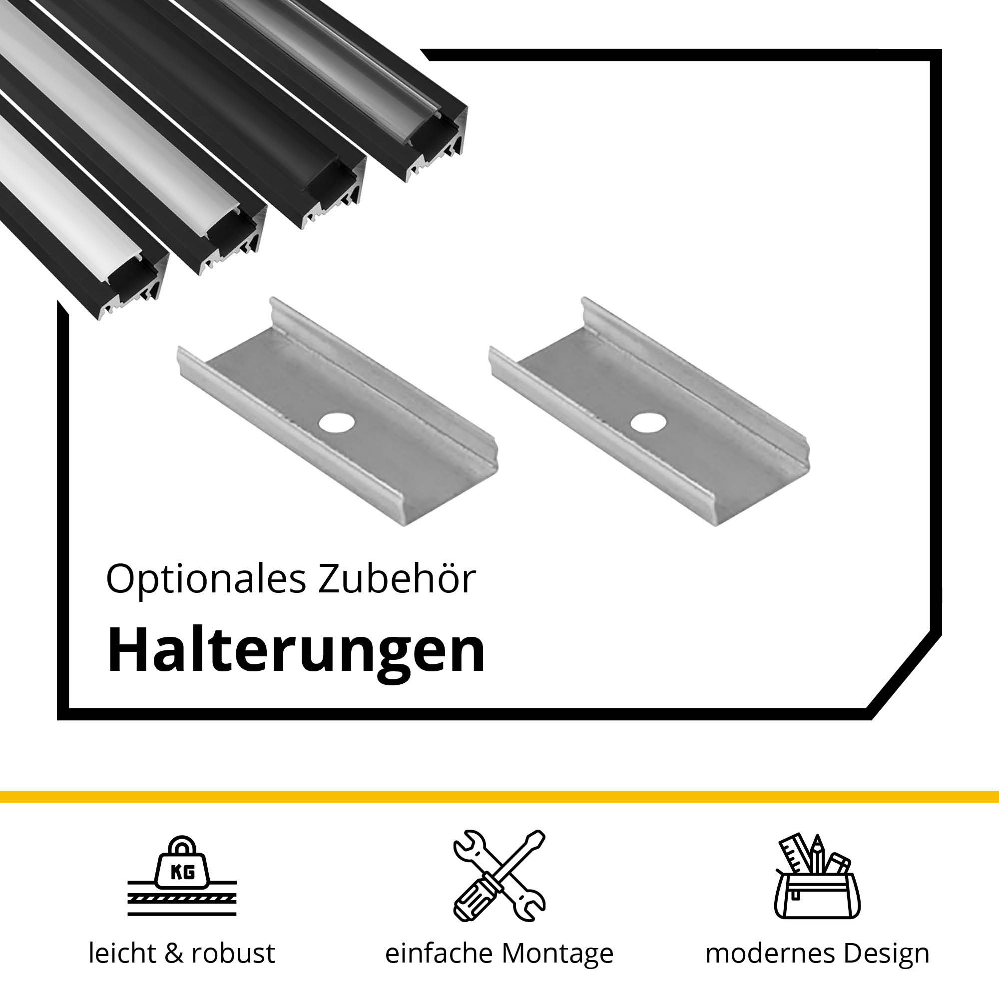 A20 LED Aluprofil Schwarz Eckprofil 30° 2m milky