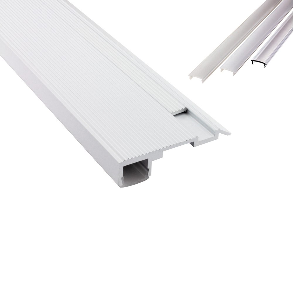 B-WARE - T-STA LED Alu Treppenprofil Treppenwinkel weiss Endkappe rechts 1 Stück