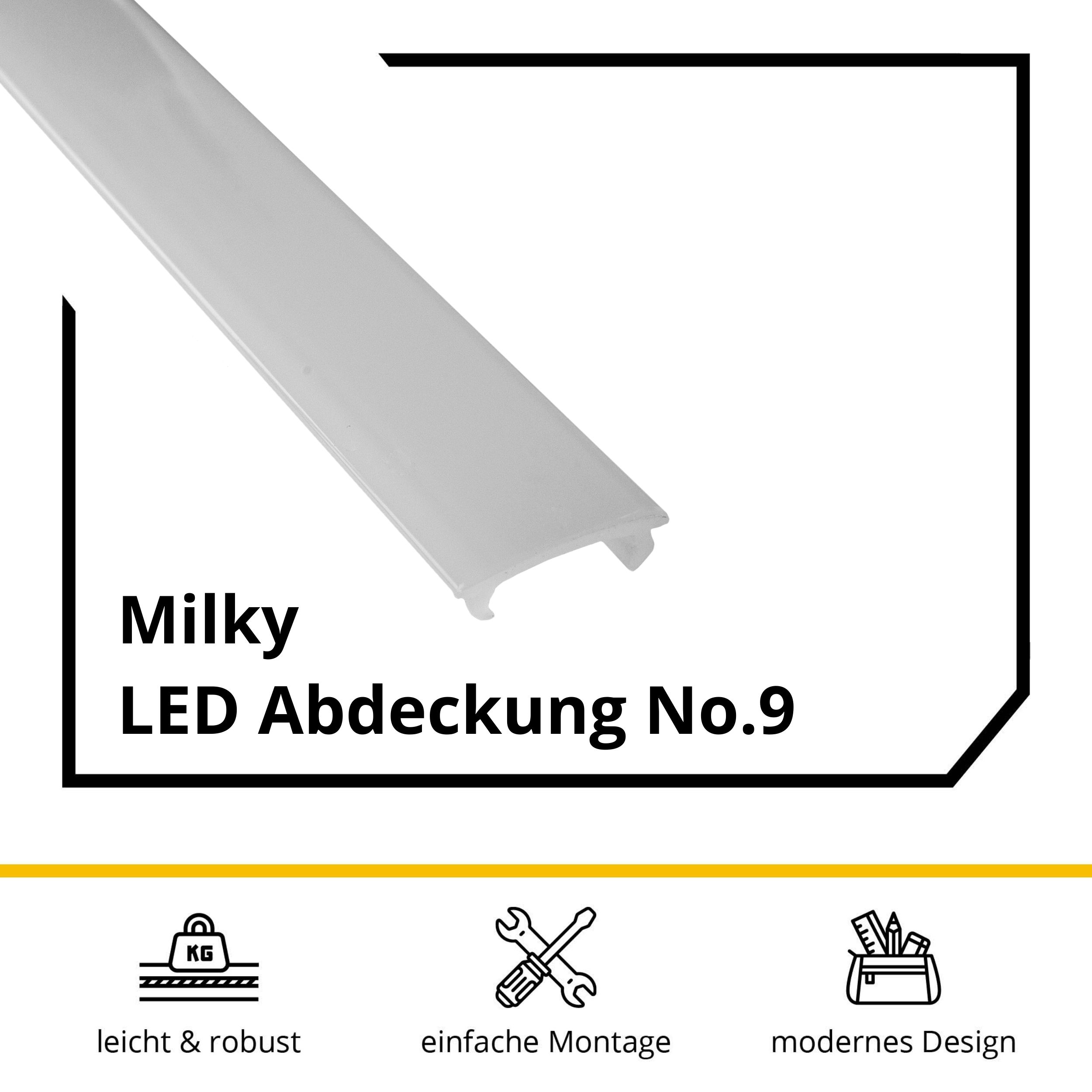 LED Abdechung No.9 - A15-, A19-, A20-, T77-, T40-, T-STA-Serie - LED-Aluprofil LED Abdeckung No.9 - A15-, A19-, A20-, T77-, T40-, T-STA-Serie - LED-Aluprofil - Milky