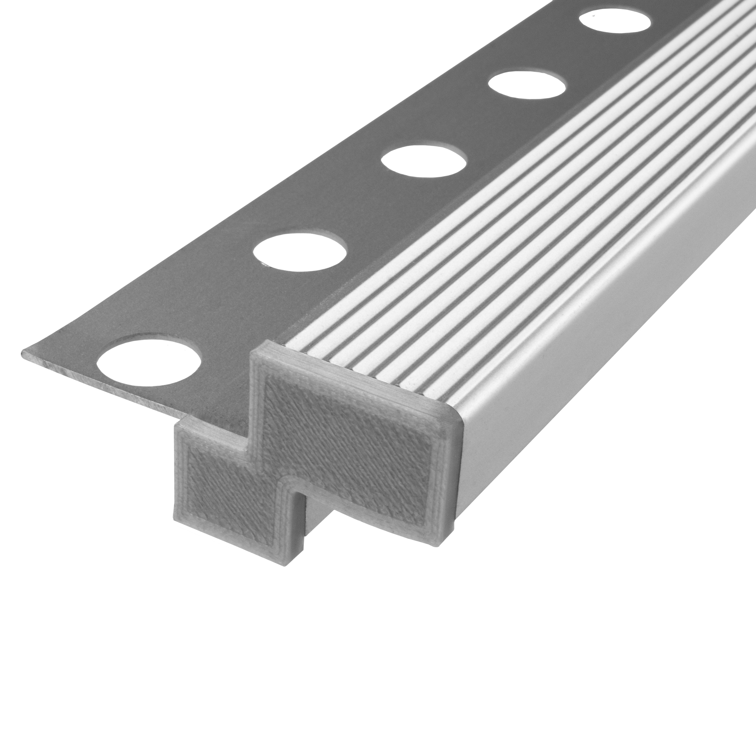 T-40 LED Alu Fliesenprofil Treppenprofil 10mm silber Endkappe links 1 Stück