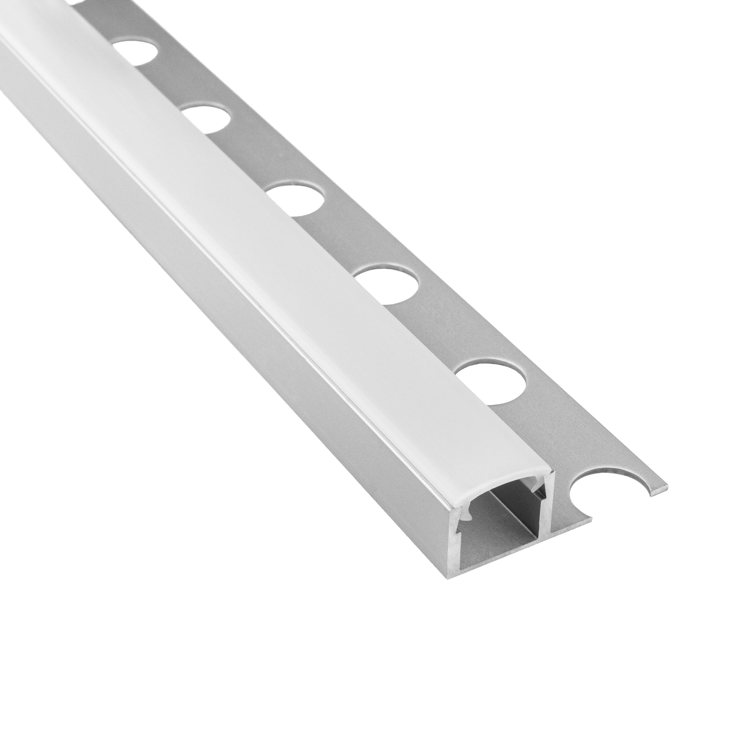 T77 LED Alu Fliesenprofil 10mm silber 1m milky T77 LED Alu Fliesenprofil 10mm silber 2m milky