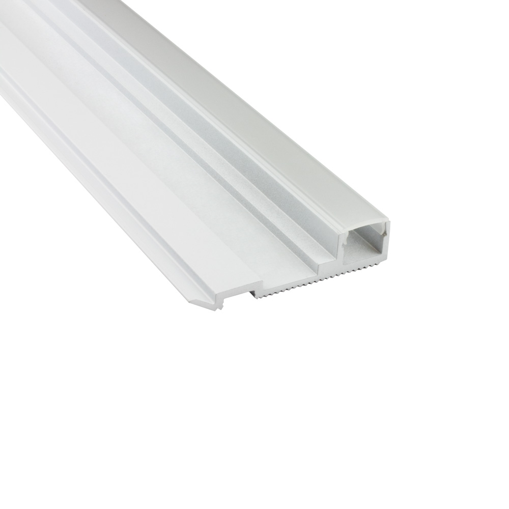 B-WARE - T-STA LED Alu Treppenprofil Treppenwinkel Profil Stufen weiss 2m opal