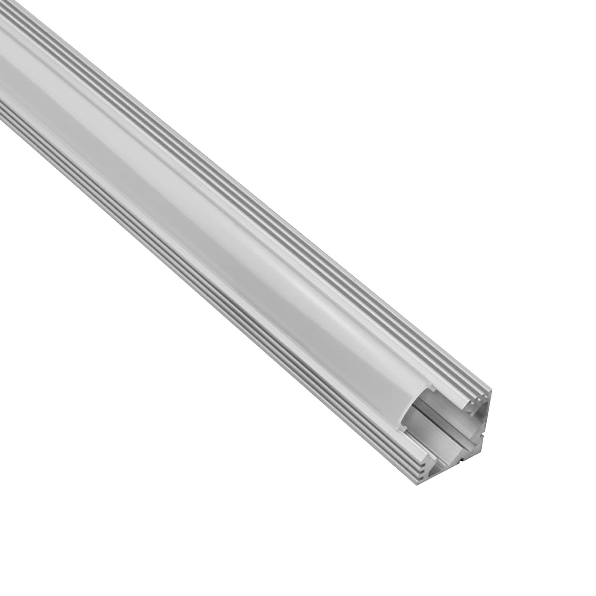 A19 LED Aluprofil Silber Eckprofil 90° 2m opal