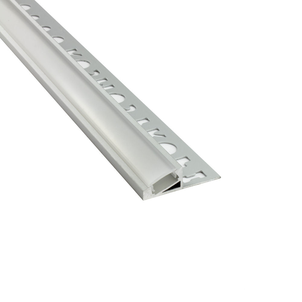 T77 LED Alu Fliesenprofil 10mm silber 20° 2m opal