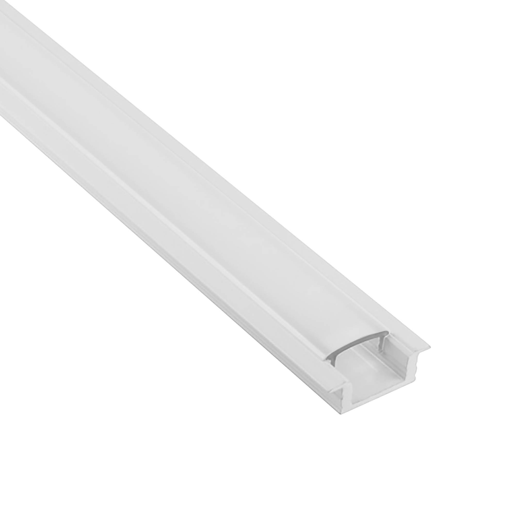 A25 LED Aluprofil Weiss 2m milky Einbauprofil
