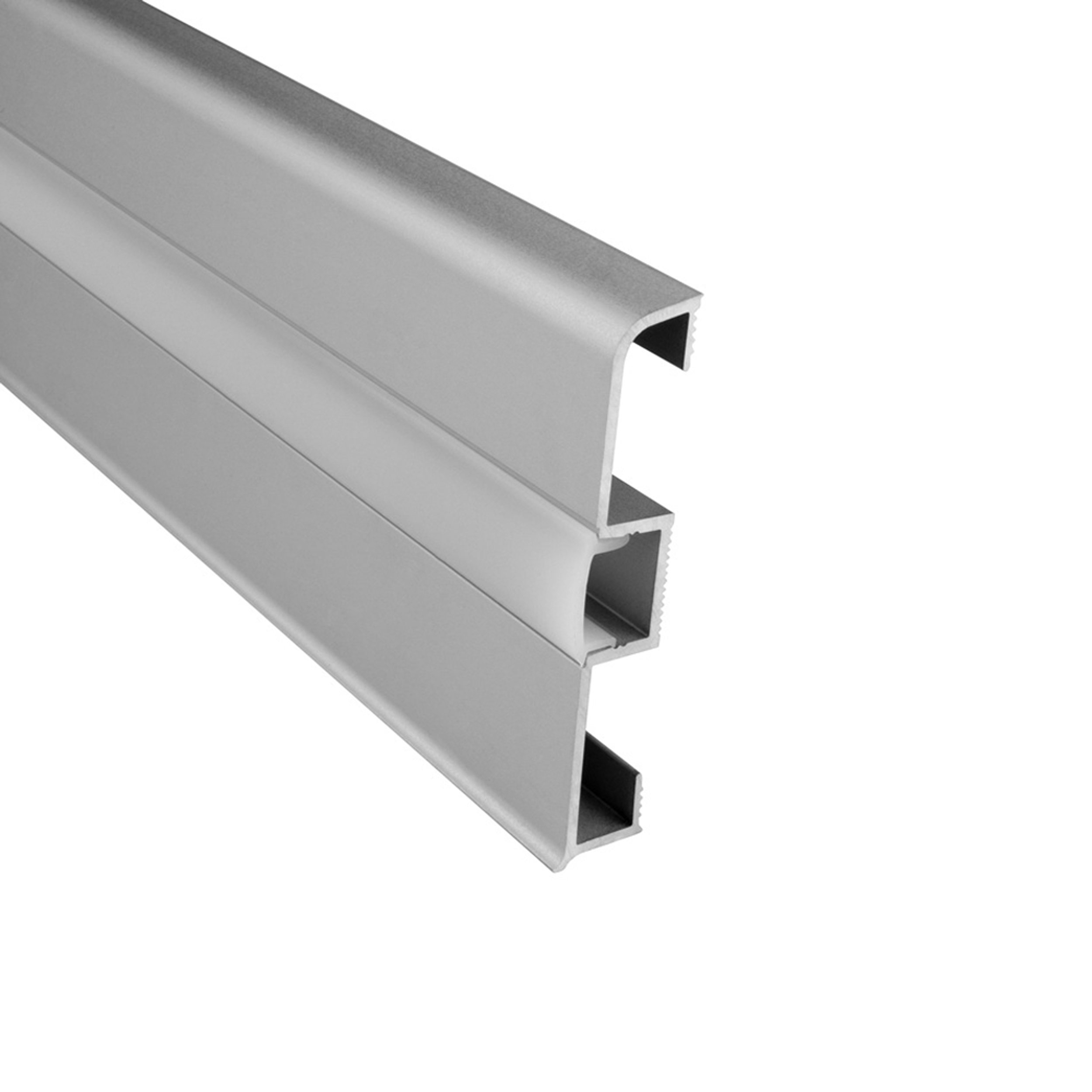 C02 LED Aluprofil Silber Sockelleiste 2m milky C02 LED Aluprofil Silber Sockelleiste 2m milky
