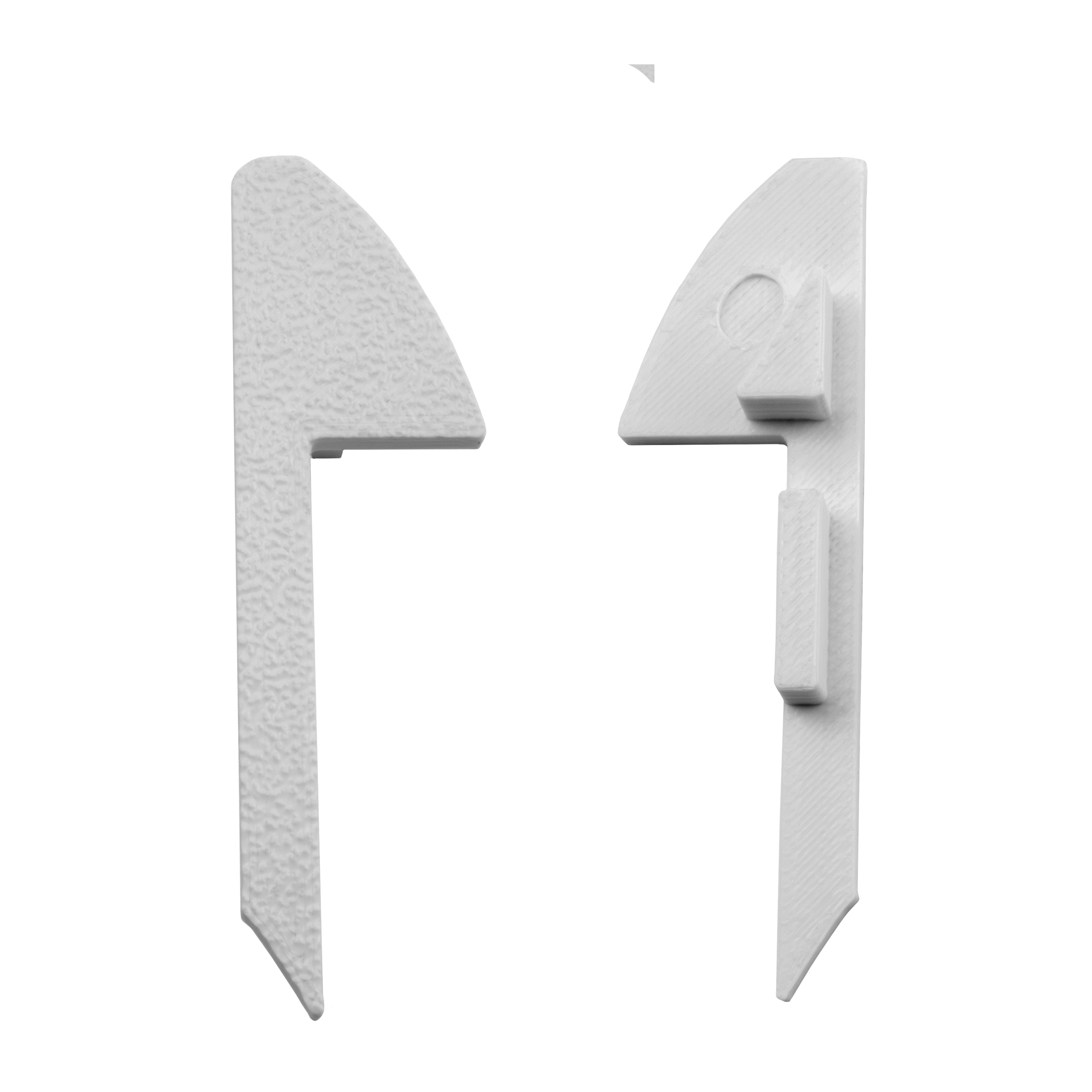 B-WARE - T-STA 30° LED Alu Treppenprofil Treppenwinkel weiss Endkappe links 1 Stück