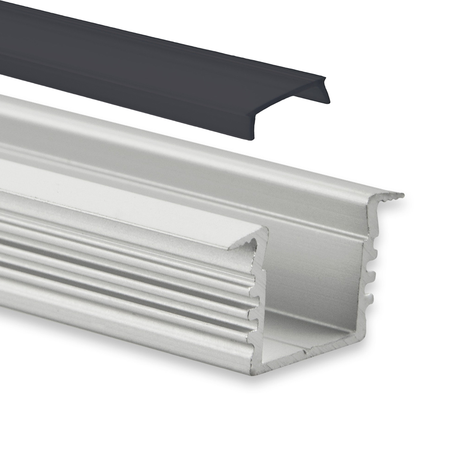 GX-PL3 LED EINBAU-Profil 200 cm, hoch/Flügel, LED Stripes max. 12mm, silber 2m Abdeckung schwarz GX-PL3 LED EINBAU-Profil 200 cm, hoch/Flügel, LED Stripes max. 12mm, silber 2m Abdeckung schwarz