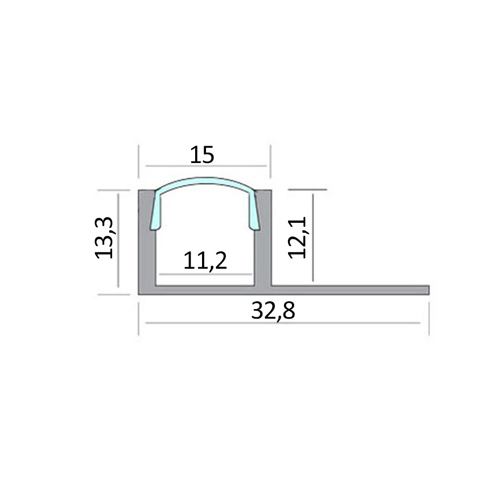 T77 LED Alu Fliesenprofil 12mm silber 2x Endkappen T77 LED Alu Fliesenprofil 12mm silber 2m opal