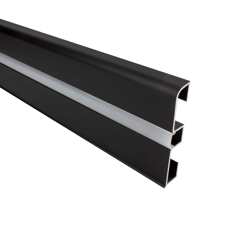 B-Ware - C01 LED Aluprofil schwarz Sockelleiste 1m opal B-Ware - C01 LED Aluprofil schwarz Sockelleiste 1m opal