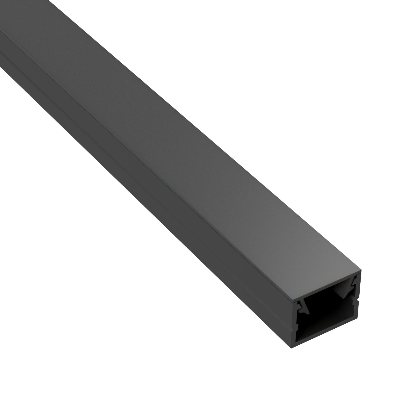 Slim-Line LED-Aluprofil U-Profil 2,7m Schwarz Abdeckung Schwarz
